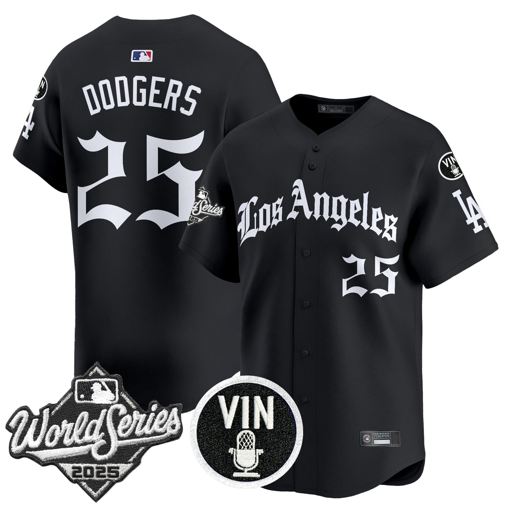 Dodgers 2025 World Series Vapor Premier Limited Jersey - LA Gothic Edition - Stitched
