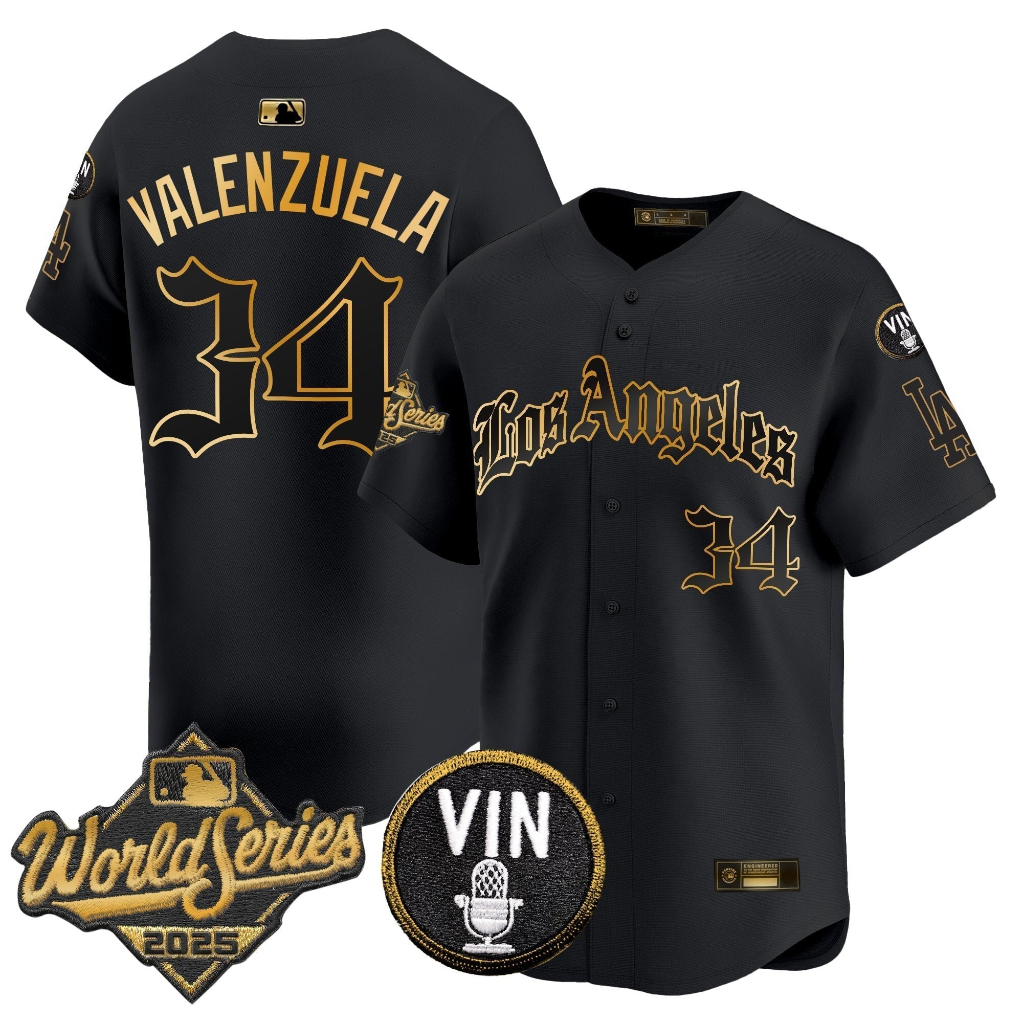 Dodgers 2025 World Series Vapor Premier Limited Jersey - LA Gothic Edition - Stitched