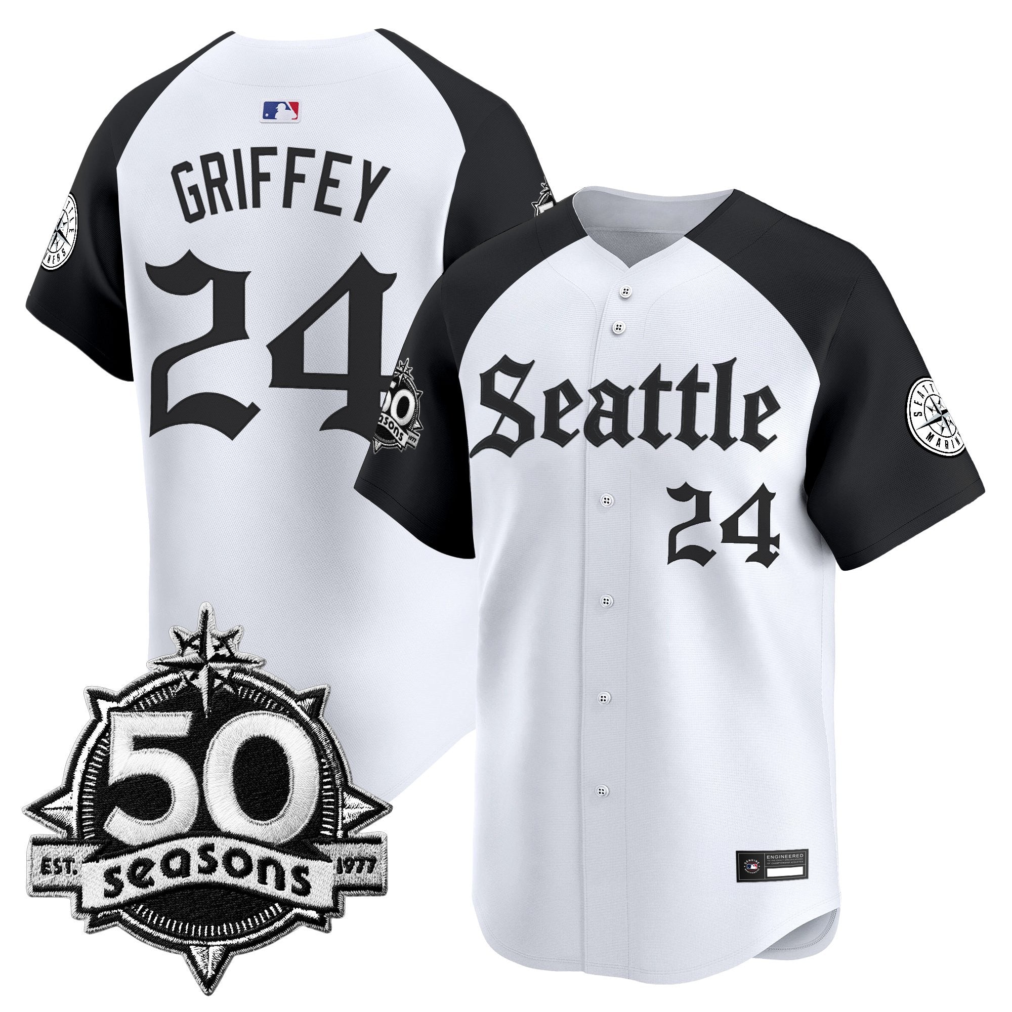 SEA 50 Seasons Patch Vapor Premier Limited Jersey - Gothic Edition - Stitched