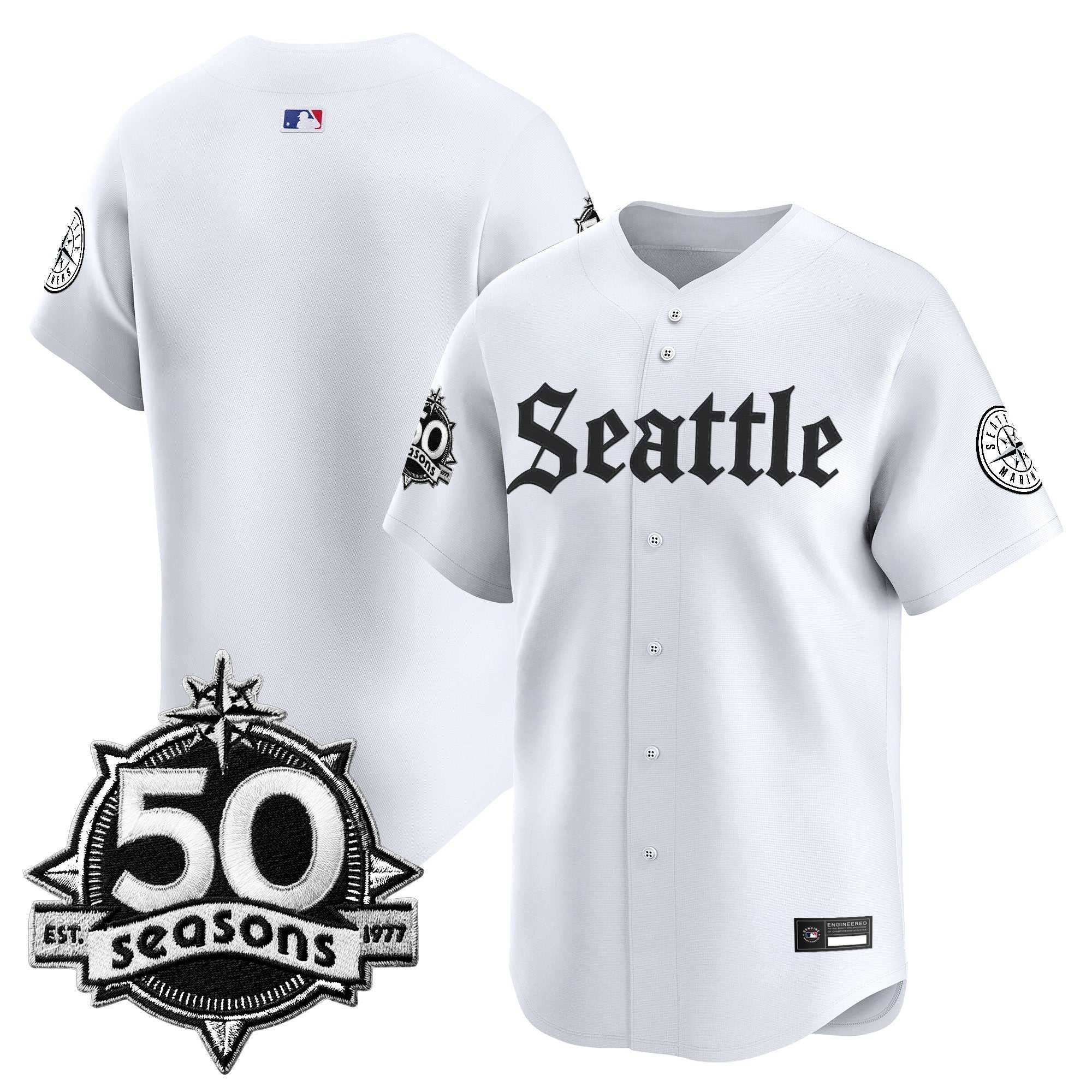 SEA 50 Seasons Patch Vapor Premier Limited Jersey - Gothic Edition - Stitched