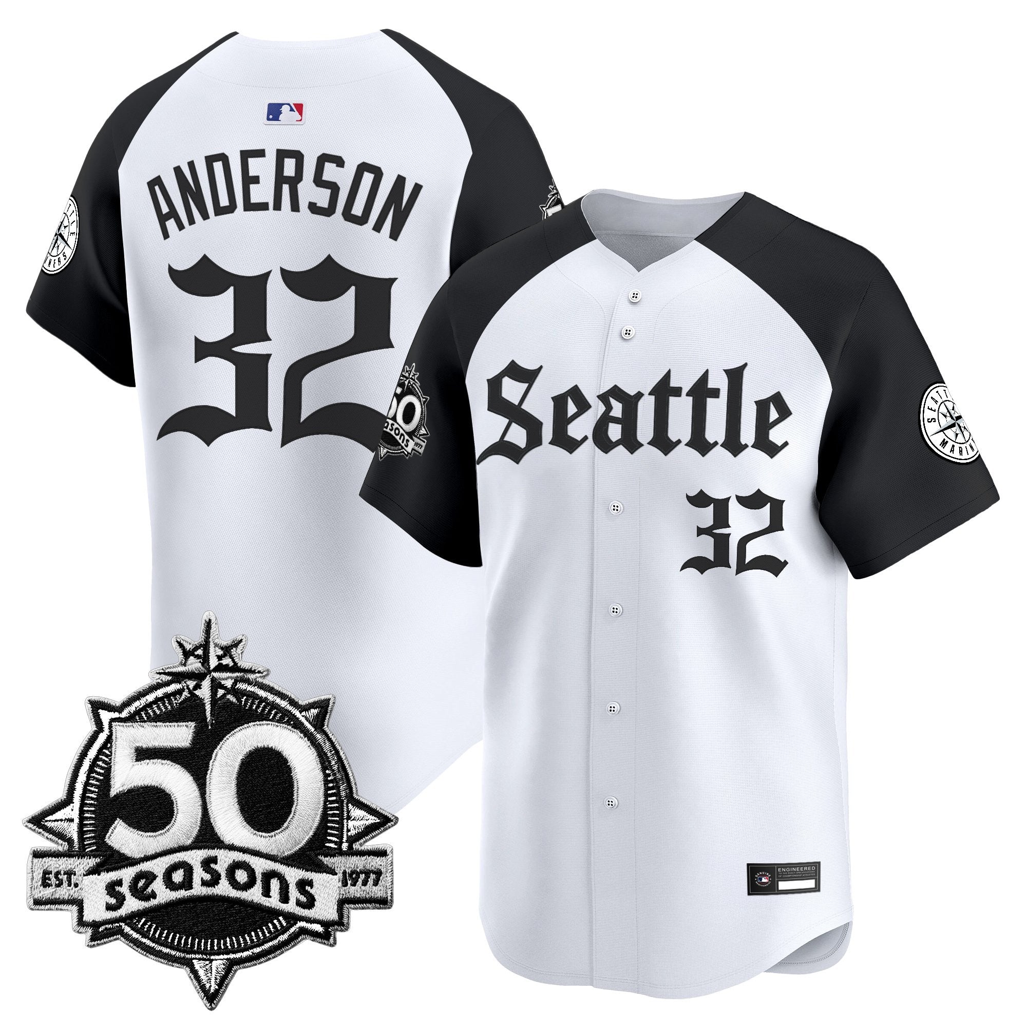 SEA 50 Seasons Patch Vapor Premier Limited Jersey - Gothic Edition - Stitched