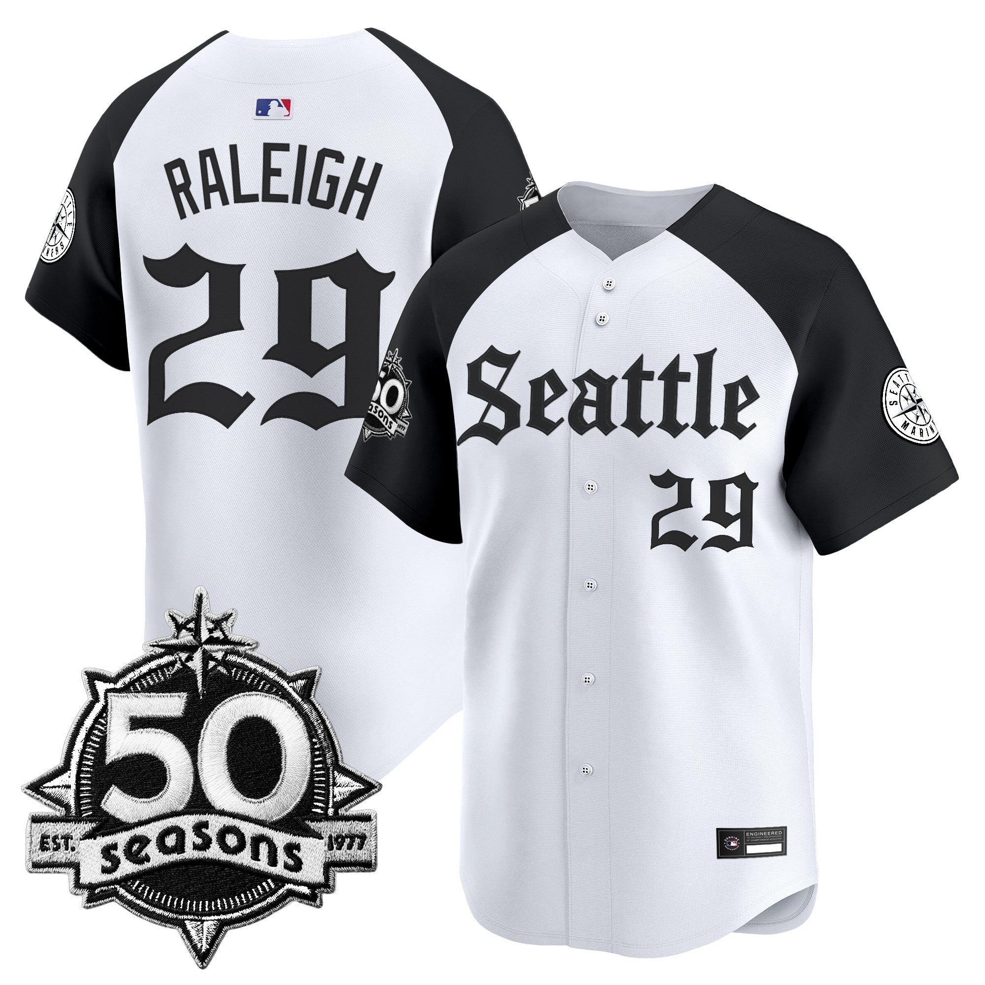 SEA 50 Seasons Patch Vapor Premier Limited Jersey - Gothic Edition - Stitched