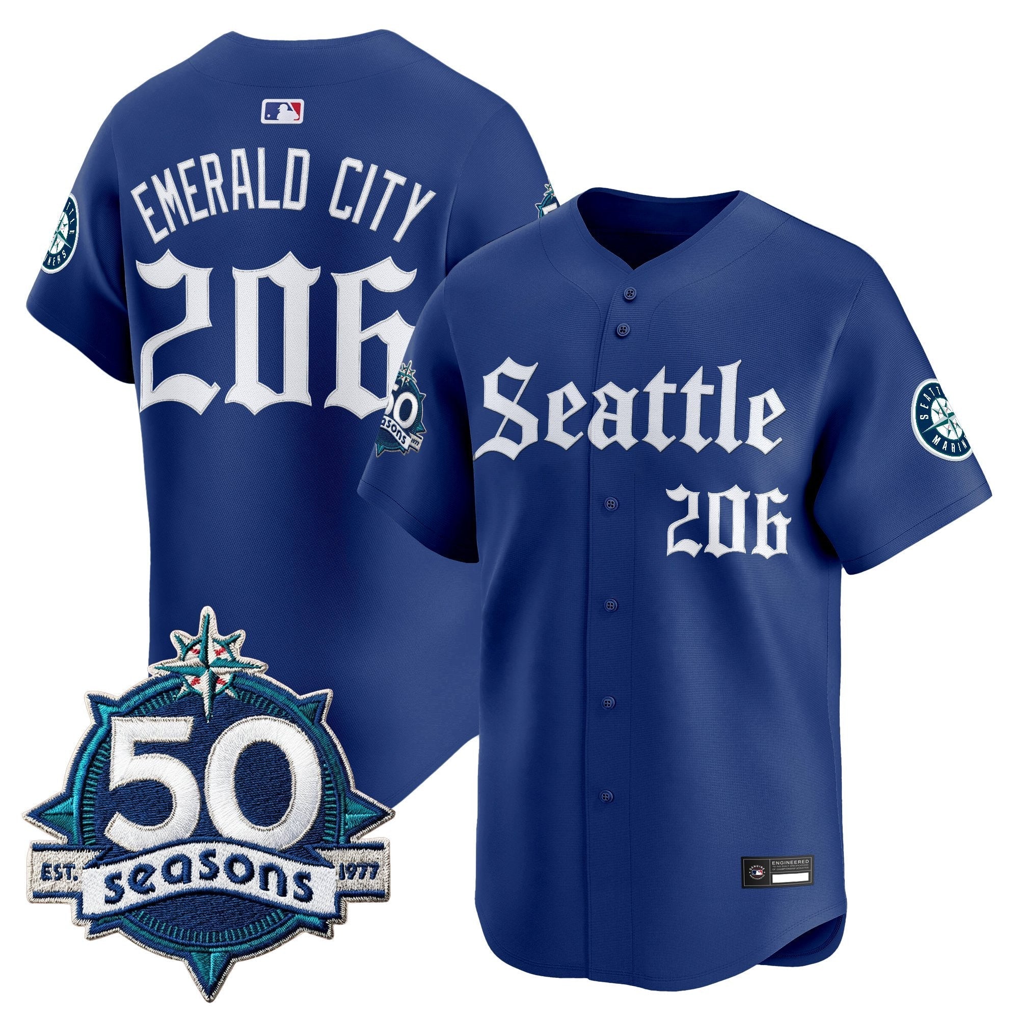 SEA 50 Seasons Patch Vapor Premier Limited Jersey - Gothic Edition - Stitched