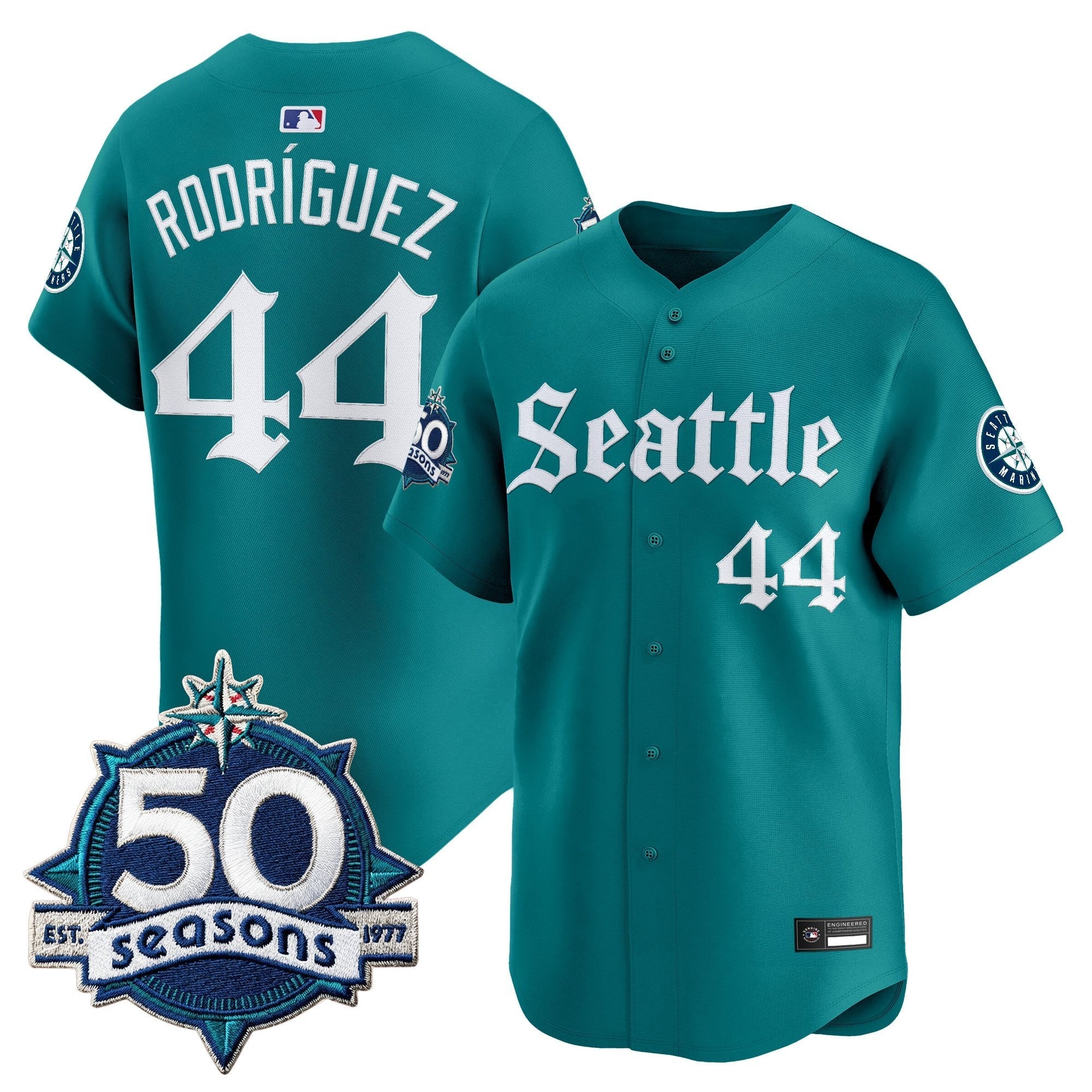 SEA 50 Seasons Patch Vapor Premier Limited Jersey - Gothic Edition - Stitched