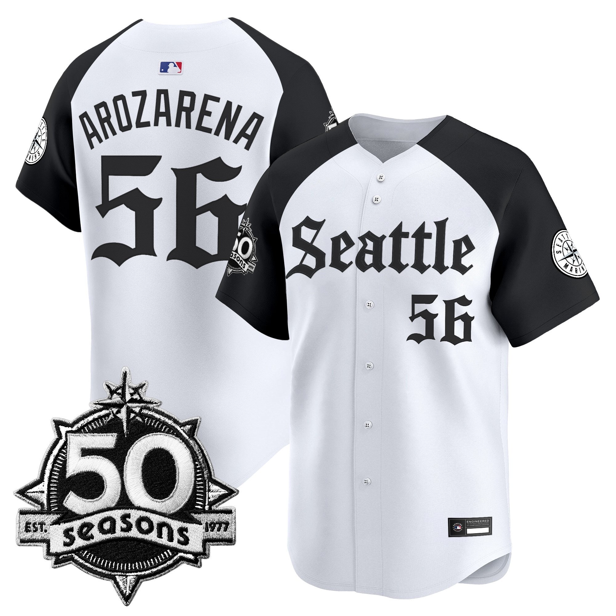 SEA 50 Seasons Patch Vapor Premier Limited Jersey - Gothic Edition - Stitched