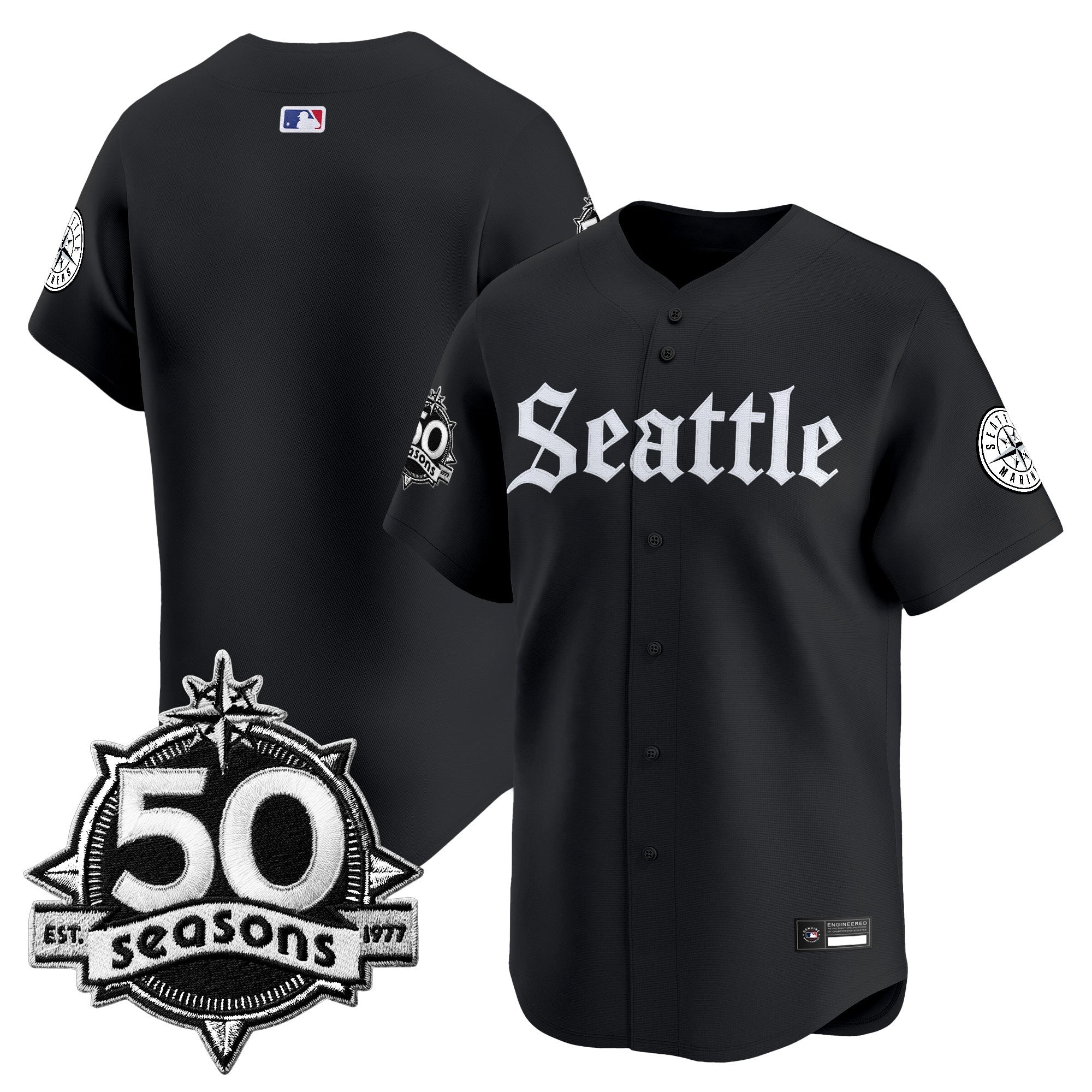 SEA 50 Seasons Patch Vapor Premier Limited Jersey - Gothic Edition - Stitched