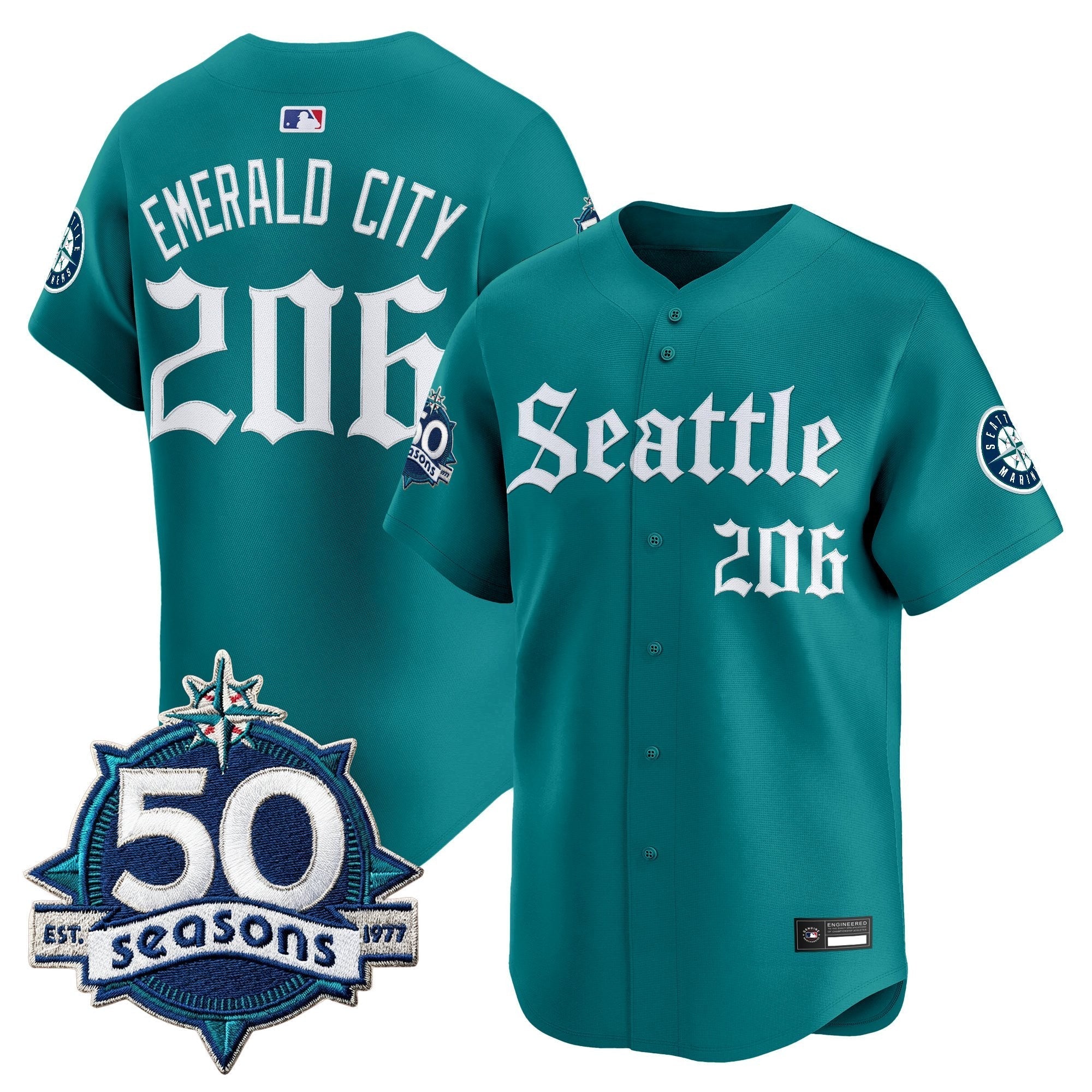 SEA 50 Seasons Patch Vapor Premier Limited Jersey - Gothic Edition - Stitched