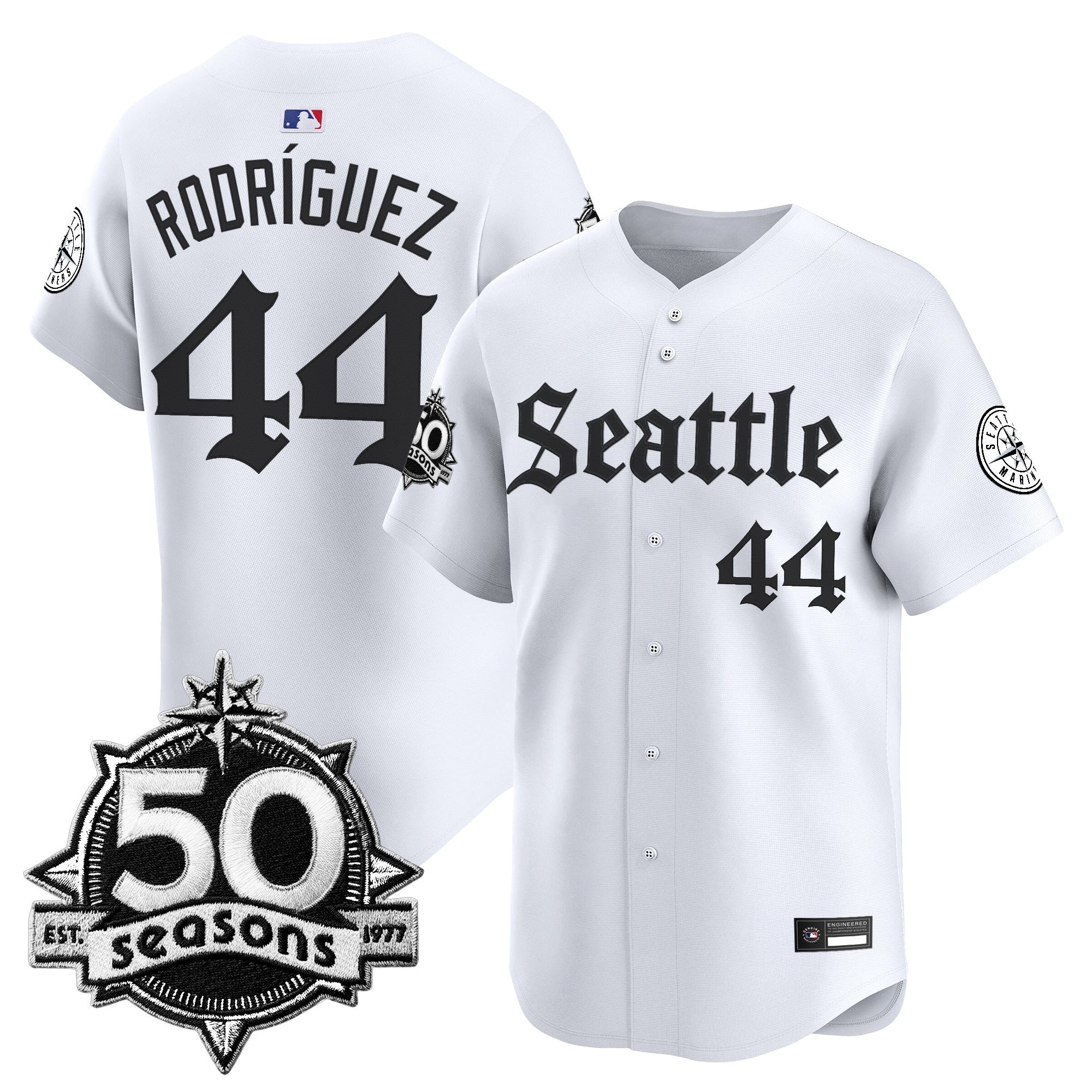 SEA 50 Seasons Patch Vapor Premier Limited Jersey - Gothic Edition - Stitched