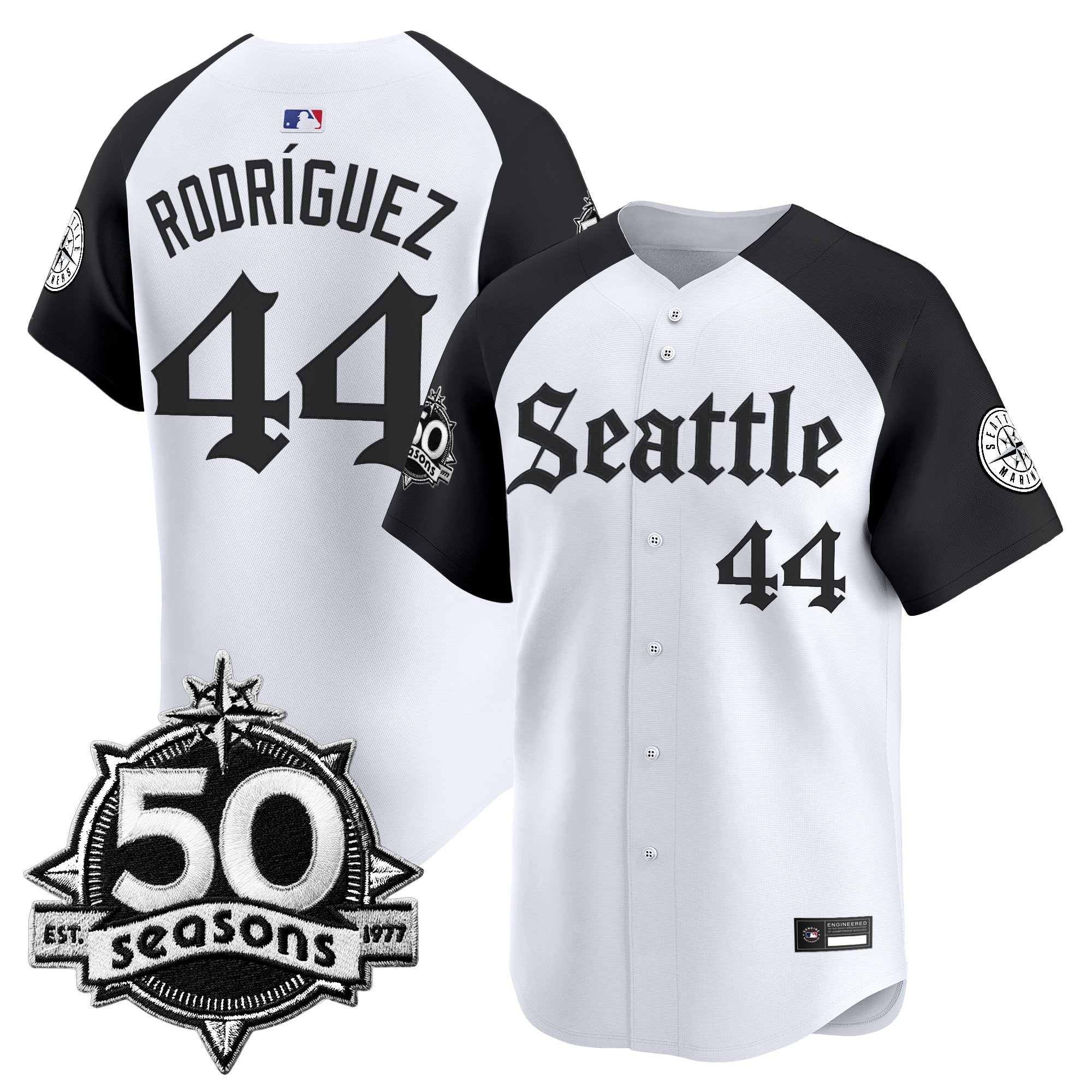 SEA 50 Seasons Patch Vapor Premier Limited Jersey - Gothic Edition - Stitched