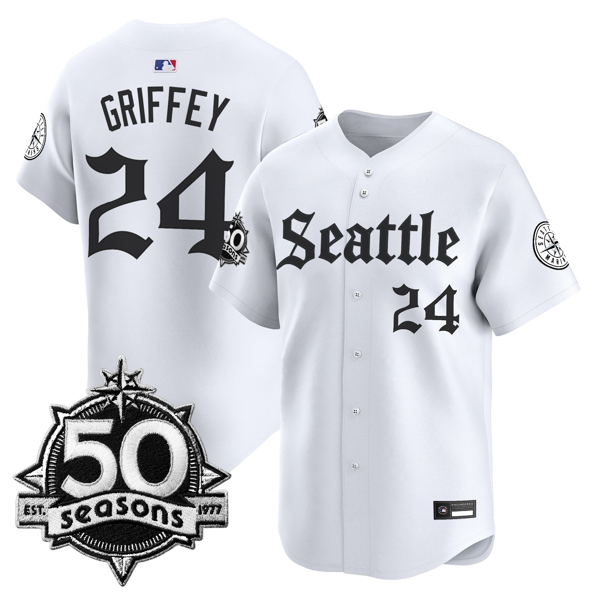 SEA 50 Seasons Patch Vapor Premier Limited Jersey - Gothic Edition - Stitched