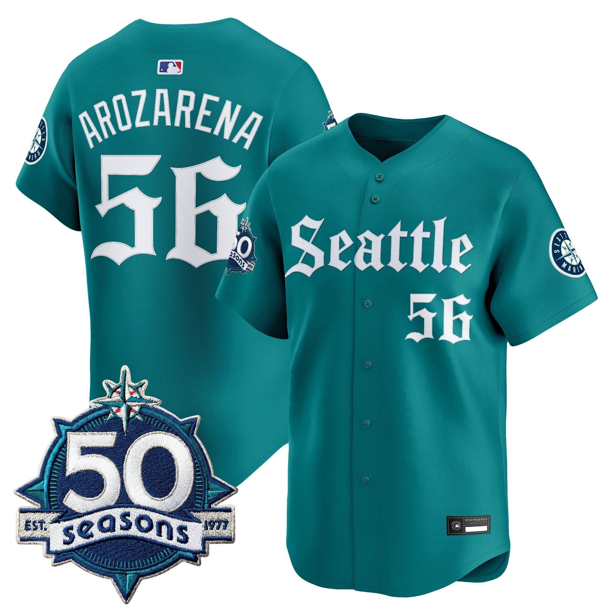 SEA 50 Seasons Patch Vapor Premier Limited Jersey - Gothic Edition - Stitched
