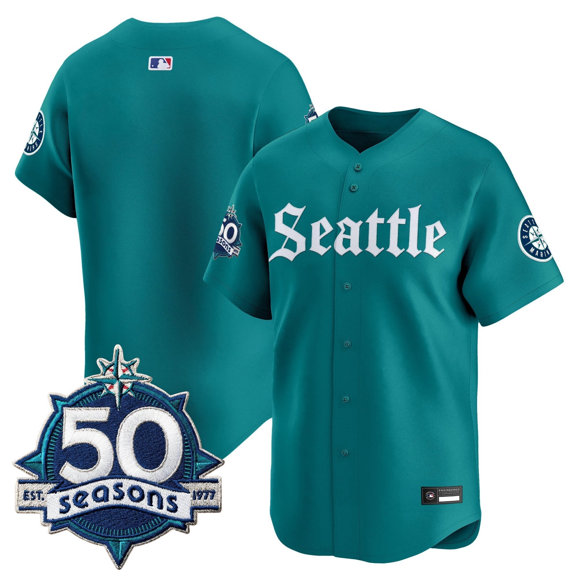 SEA 50 Seasons Patch Vapor Premier Limited Jersey - Gothic Edition - Stitched