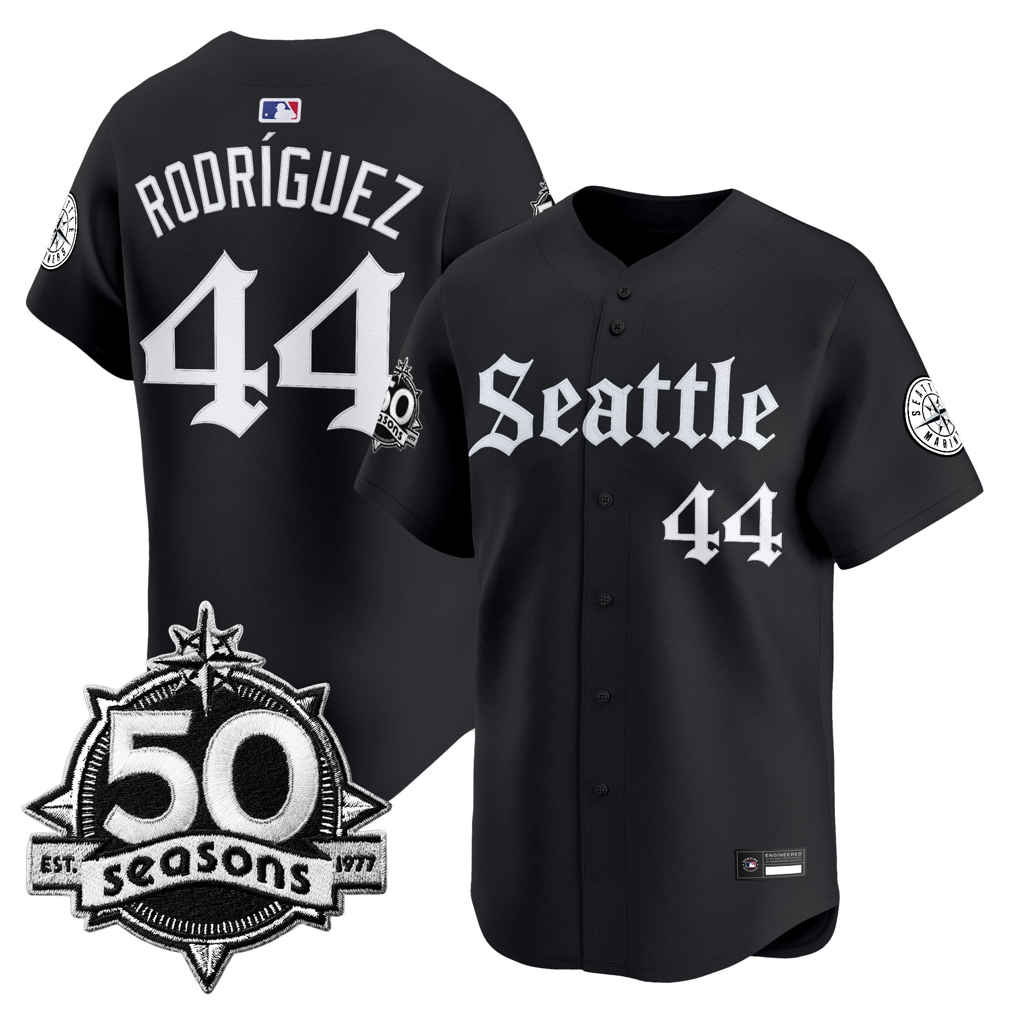 SEA 50 Seasons Patch Vapor Premier Limited Jersey - Gothic Edition - Stitched