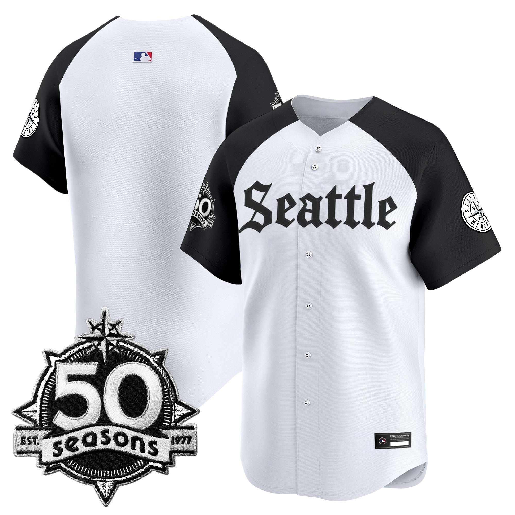 SEA 50 Seasons Patch Vapor Premier Limited Jersey - Gothic Edition - Stitched