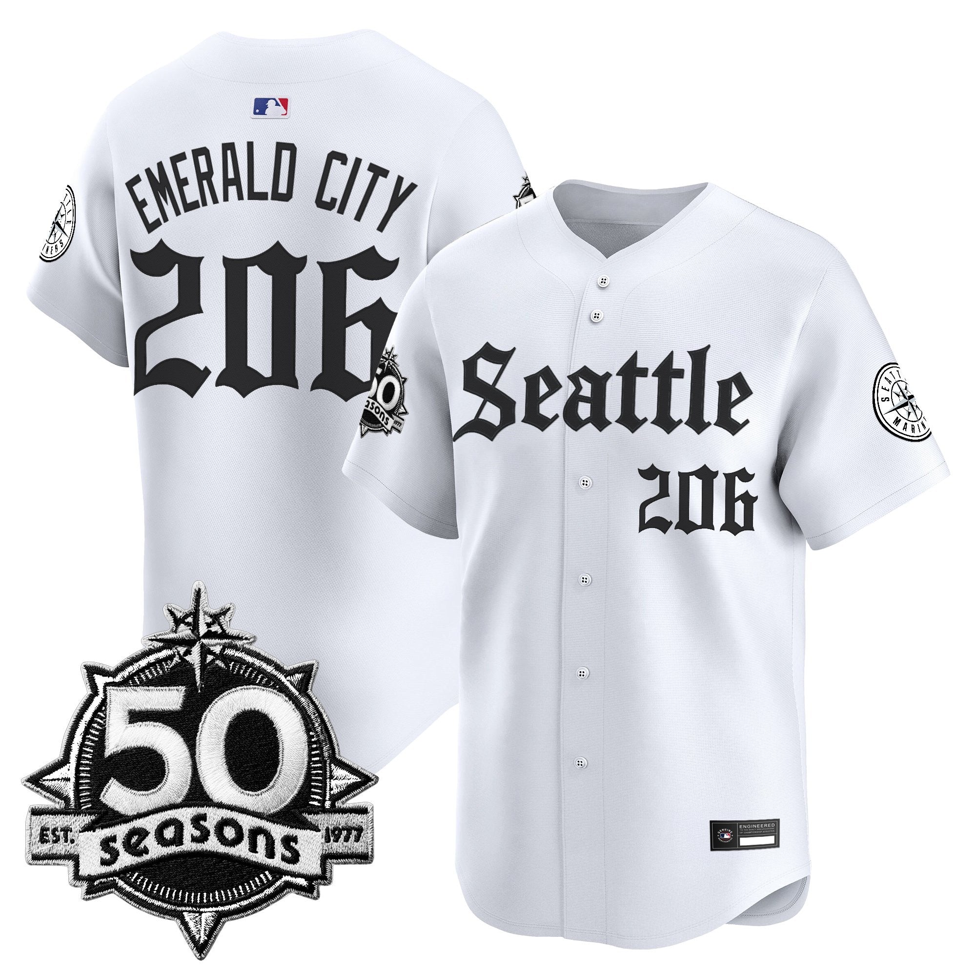 SEA 50 Seasons Patch Vapor Premier Limited Jersey - Gothic Edition - Stitched