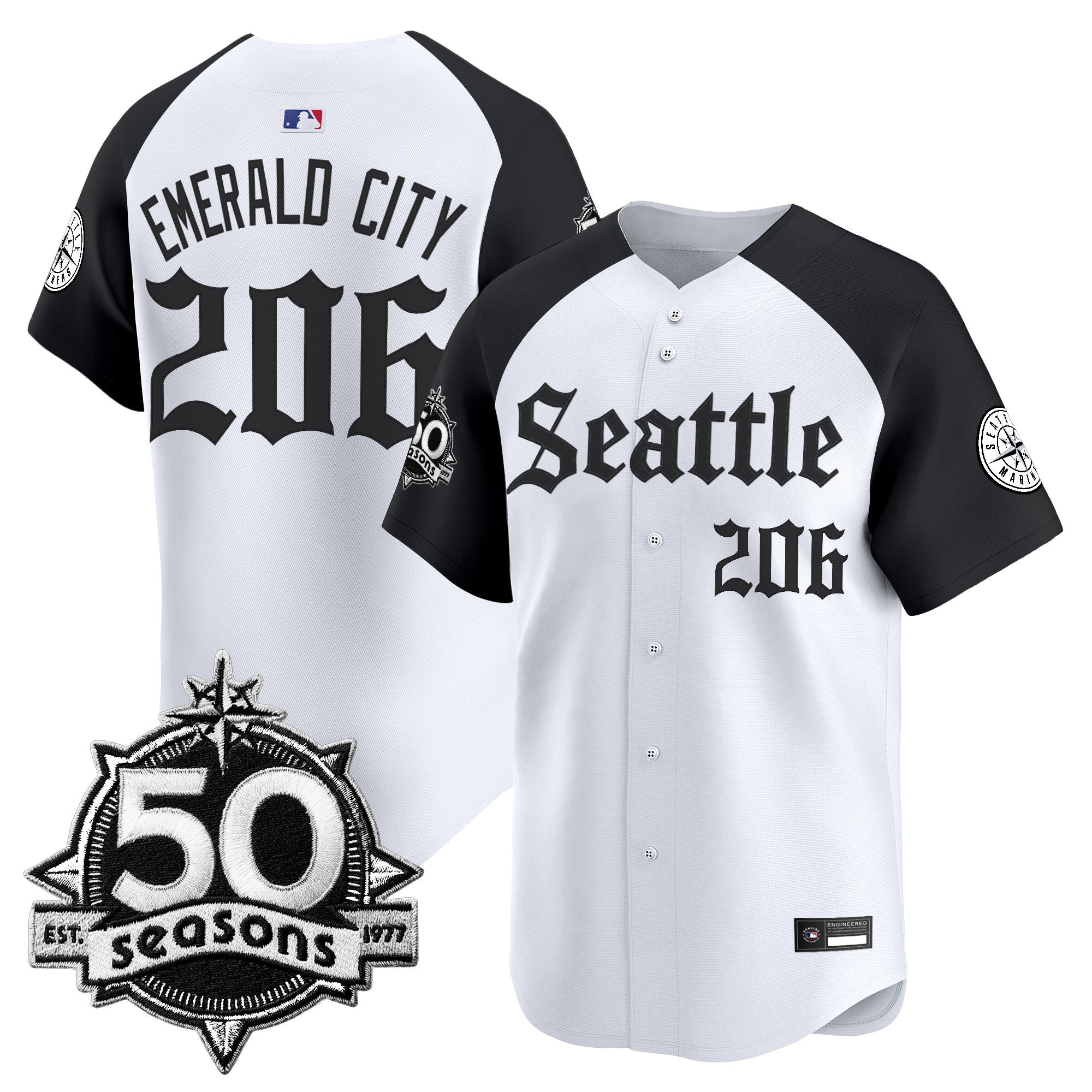 SEA 50 Seasons Patch Vapor Premier Limited Jersey - Gothic Edition - Stitched