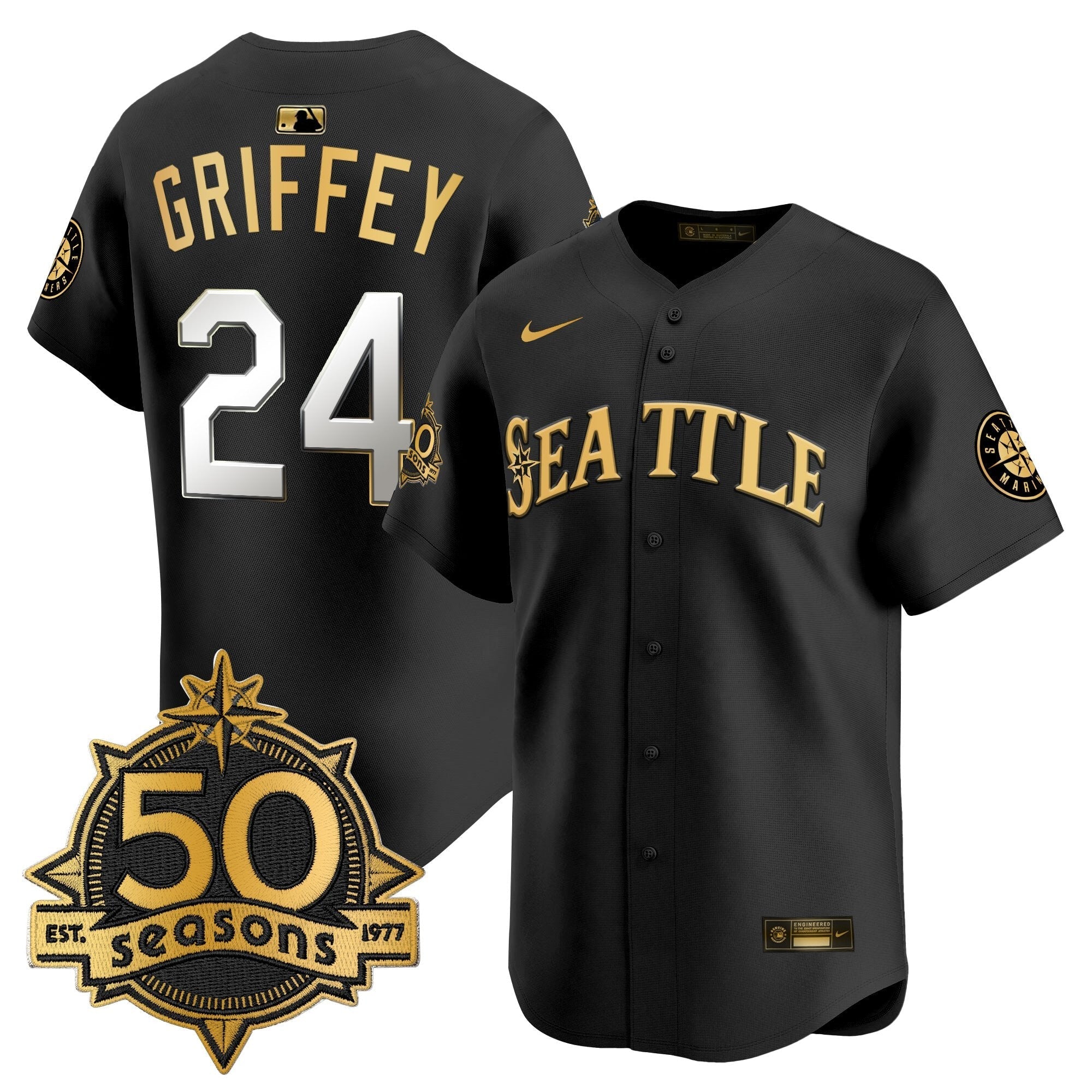 SEA 50 Seasons Patch Vapor Premier Limited Jersey - Stitched