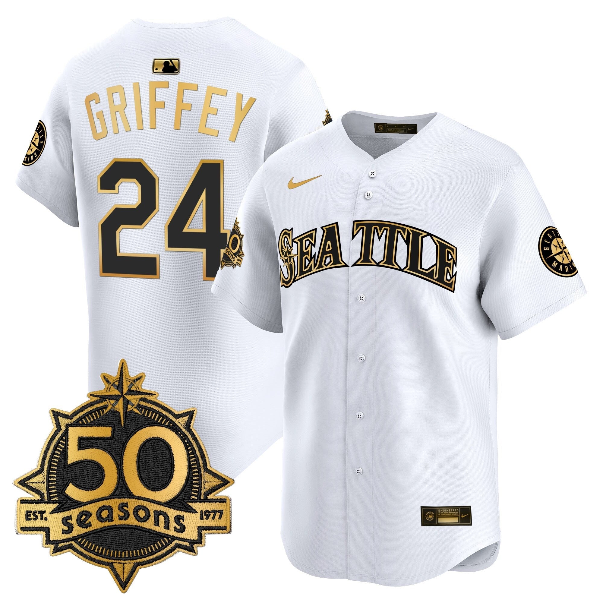 SEA 50 Seasons Patch Vapor Premier Limited Jersey - Stitched