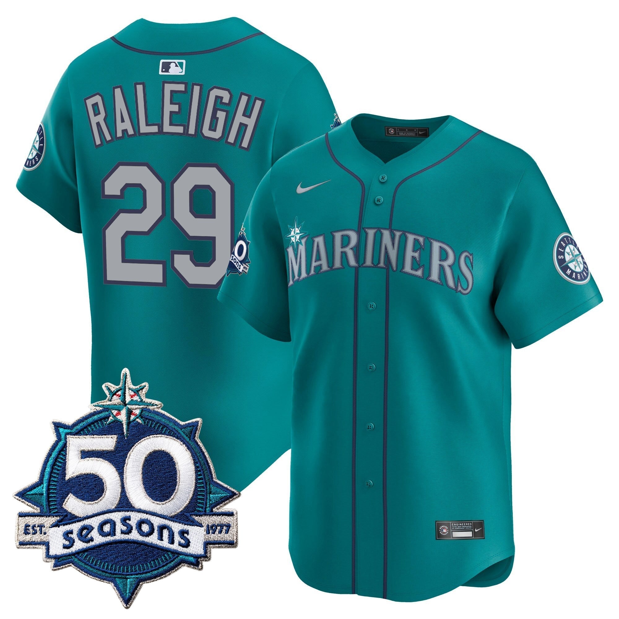 SEA 50 Seasons Patch Vapor Premier Limited Jersey - Stitched