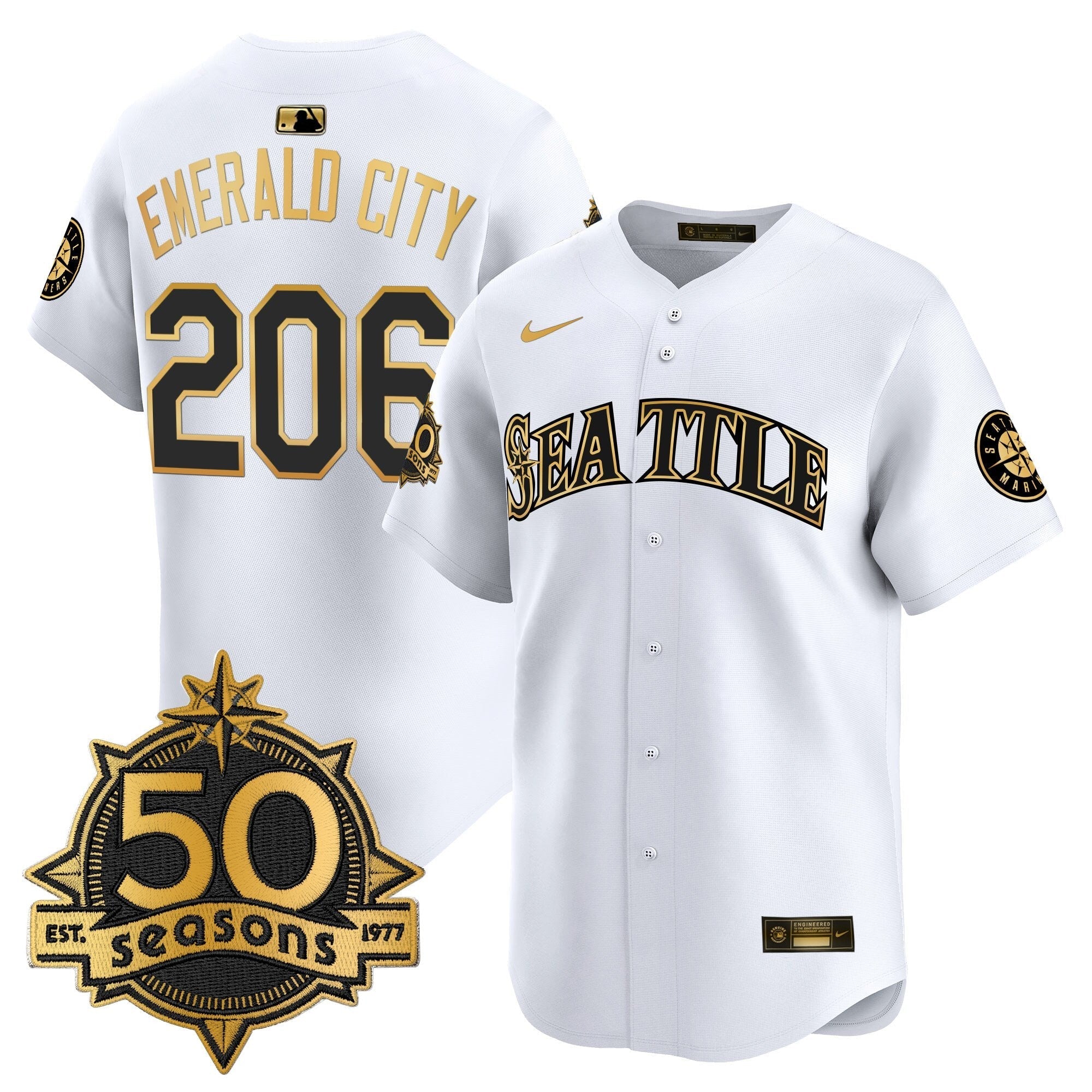 SEA 50 Seasons Patch Vapor Premier Limited Jersey - Stitched