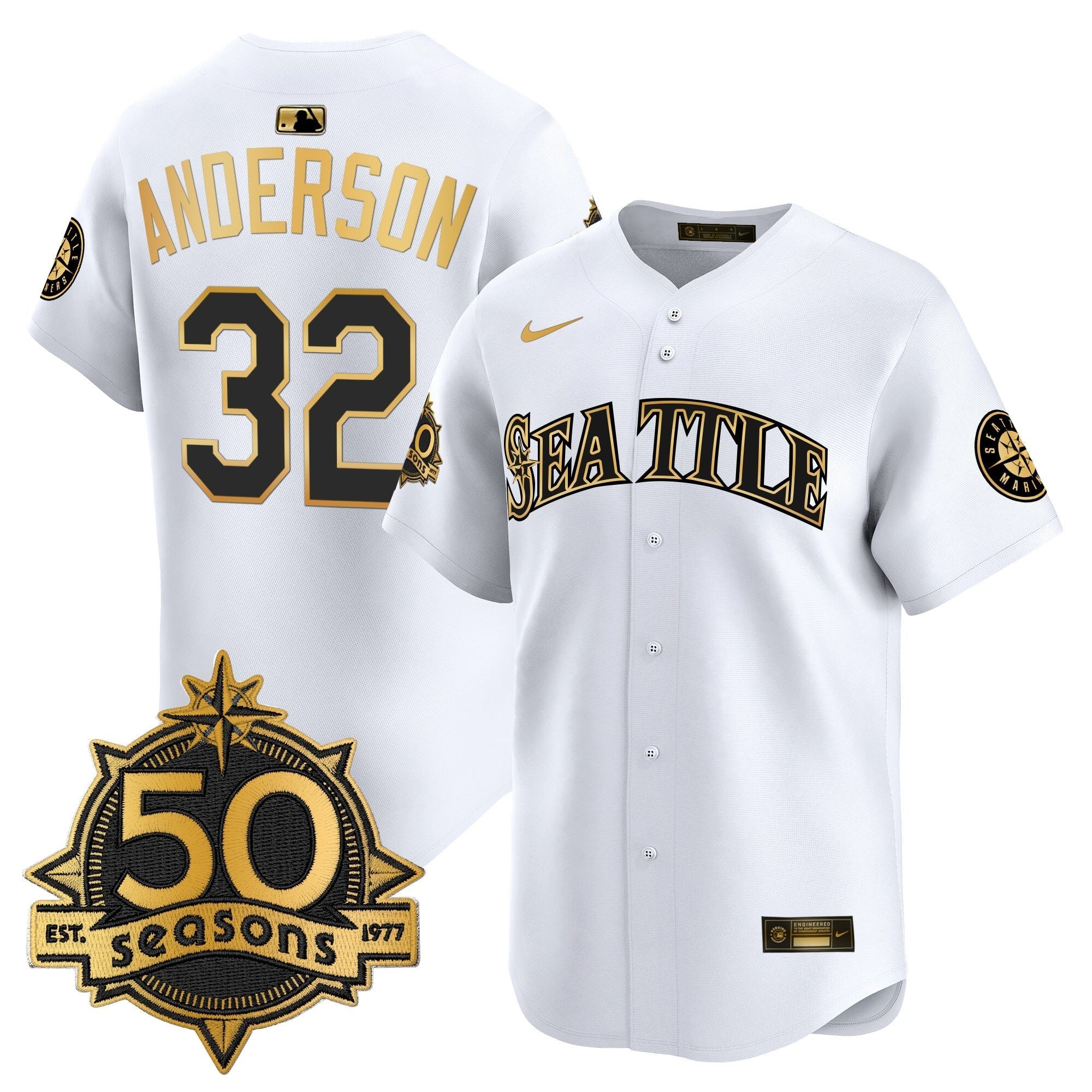 SEA 50 Seasons Patch Vapor Premier Limited Jersey - Stitched