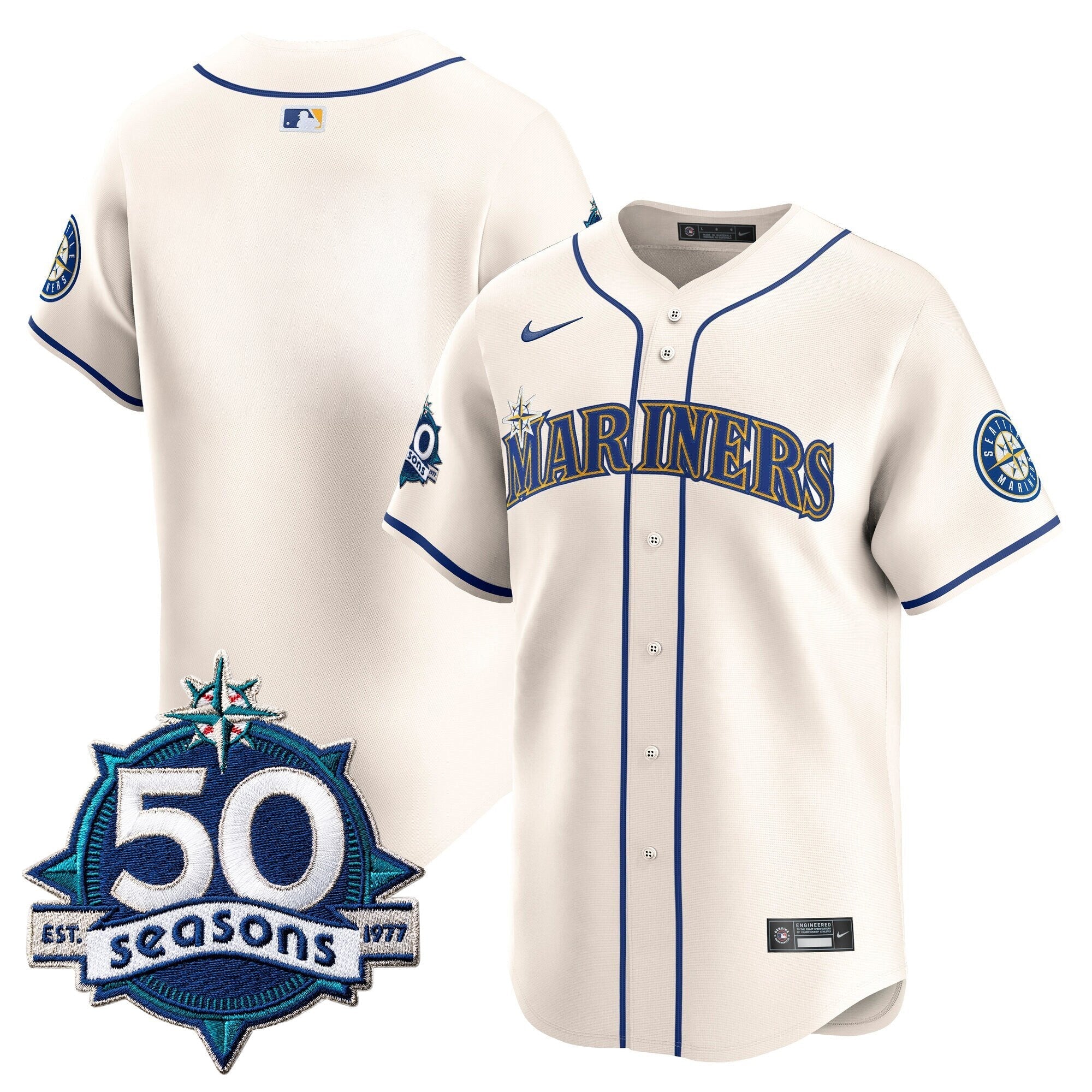 SEA 50 Seasons Patch Vapor Premier Limited Jersey - Stitched
