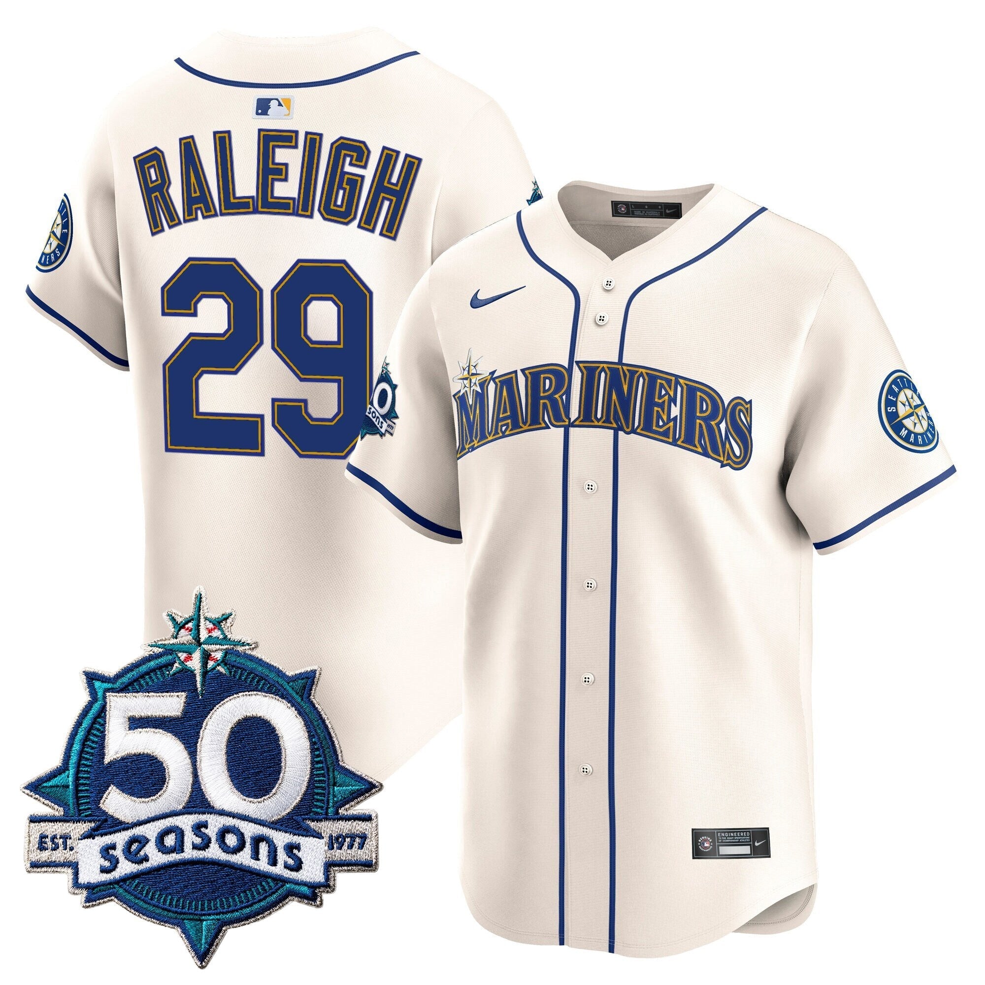 SEA 50 Seasons Patch Vapor Premier Limited Jersey - Stitched
