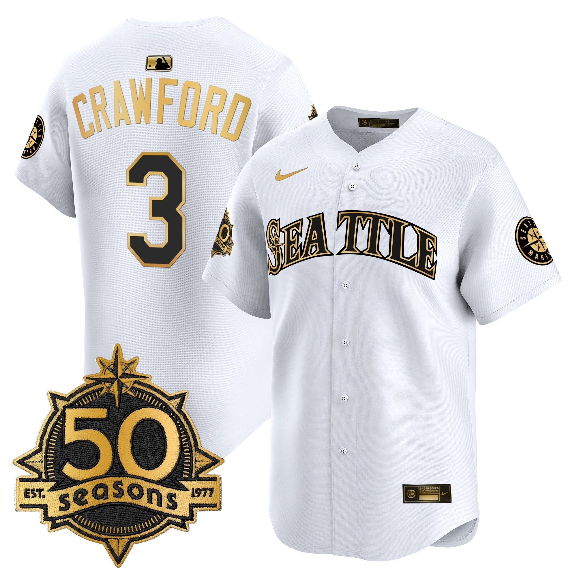 SEA 50 Seasons Patch Vapor Premier Limited Jersey - Stitched