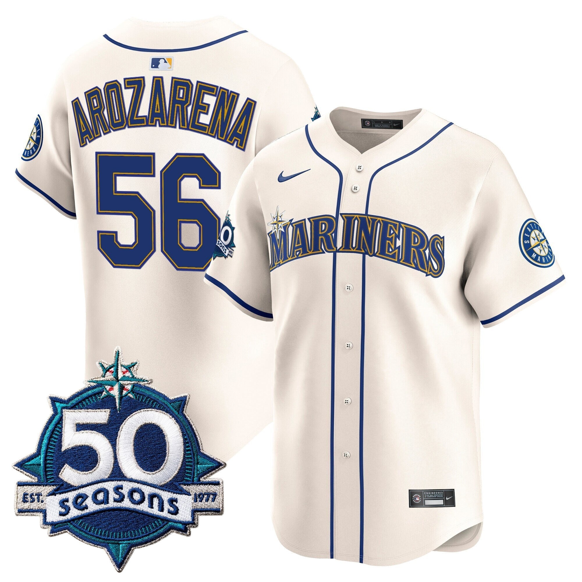 SEA 50 Seasons Patch Vapor Premier Limited Jersey - Stitched