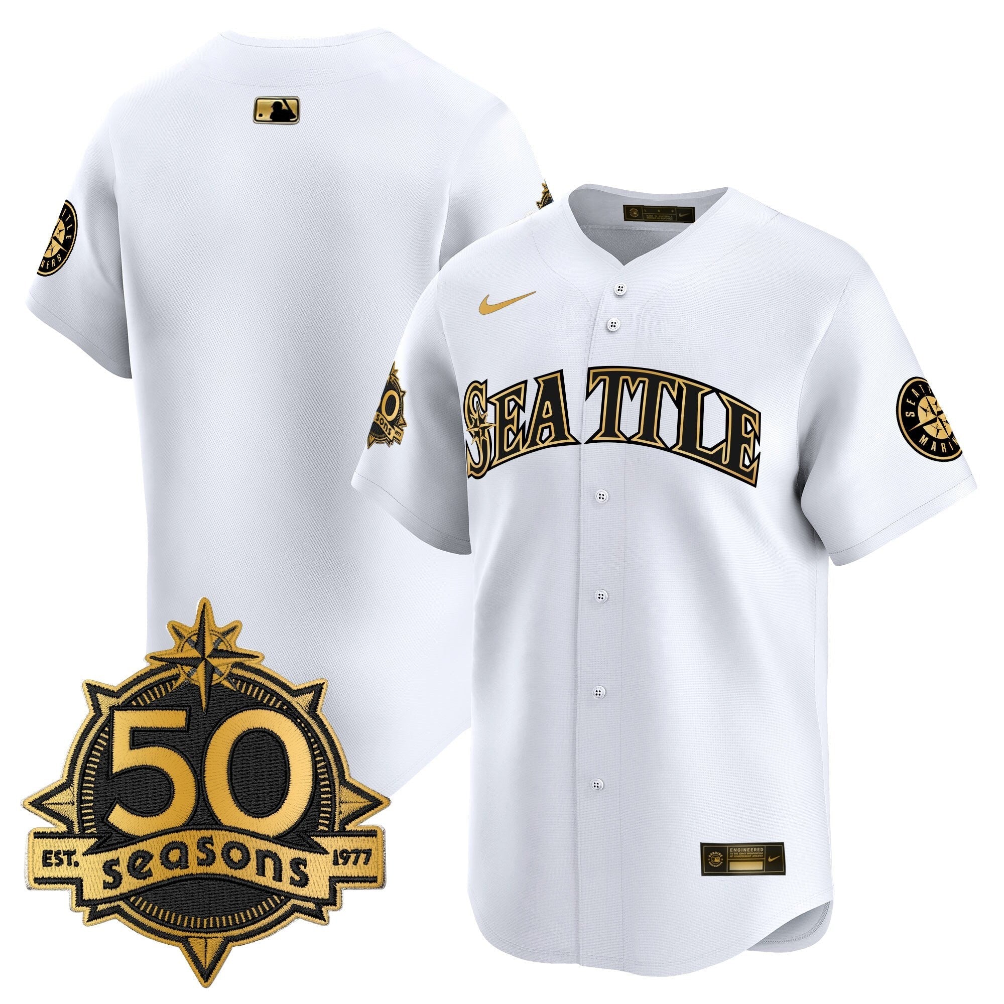 SEA 50 Seasons Patch Vapor Premier Limited Jersey - Stitched