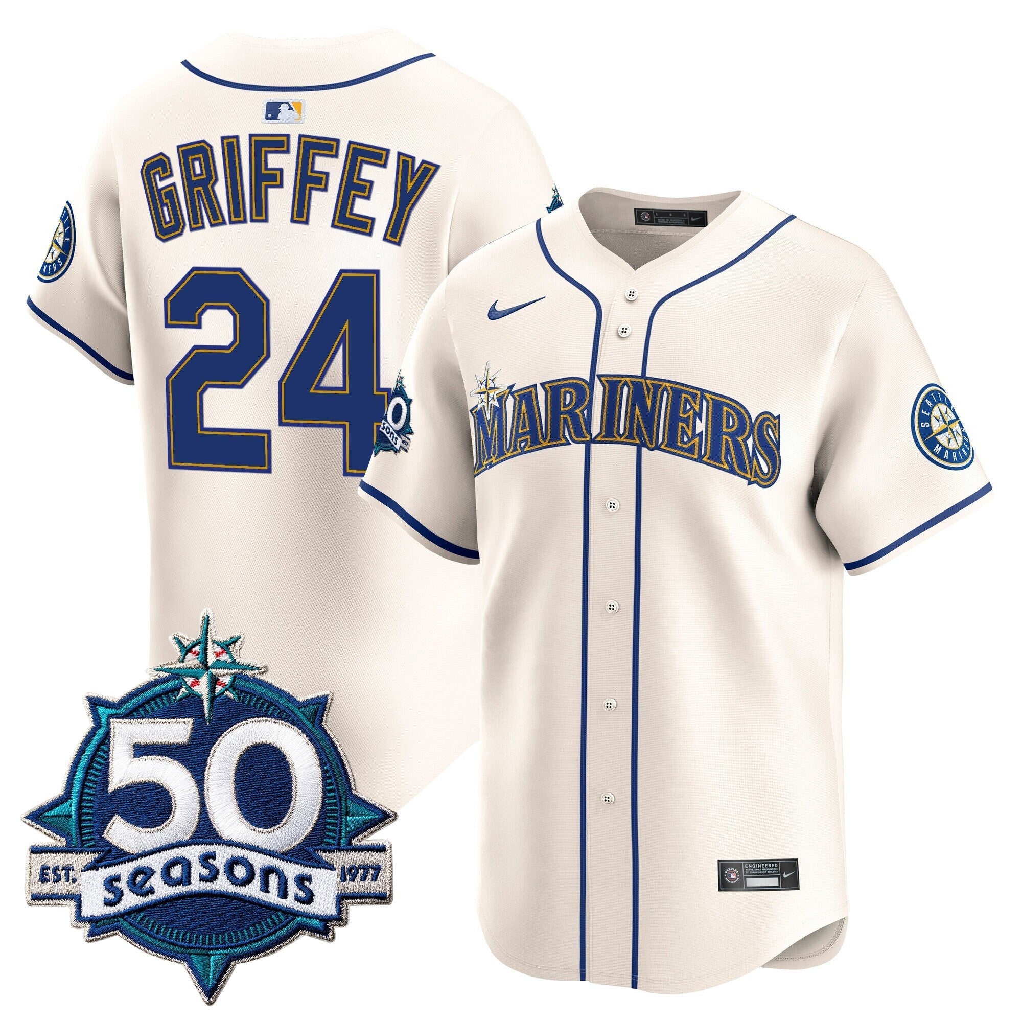 SEA 50 Seasons Patch Vapor Premier Limited Jersey - Stitched