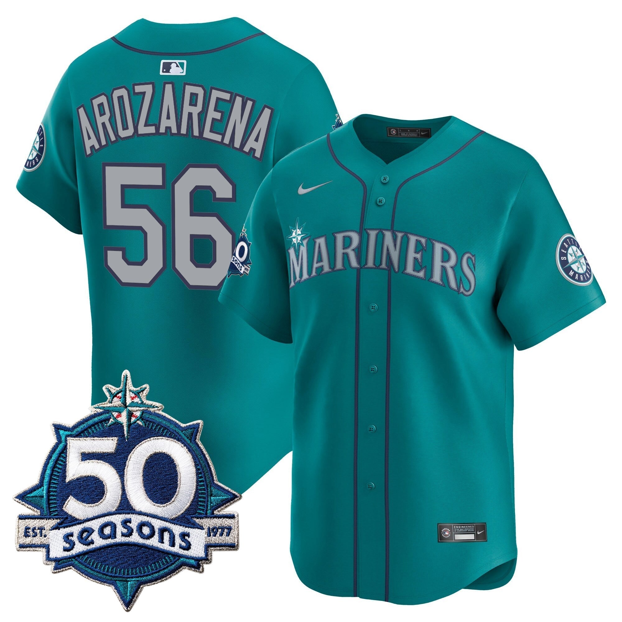 SEA 50 Seasons Patch Vapor Premier Limited Jersey - Stitched