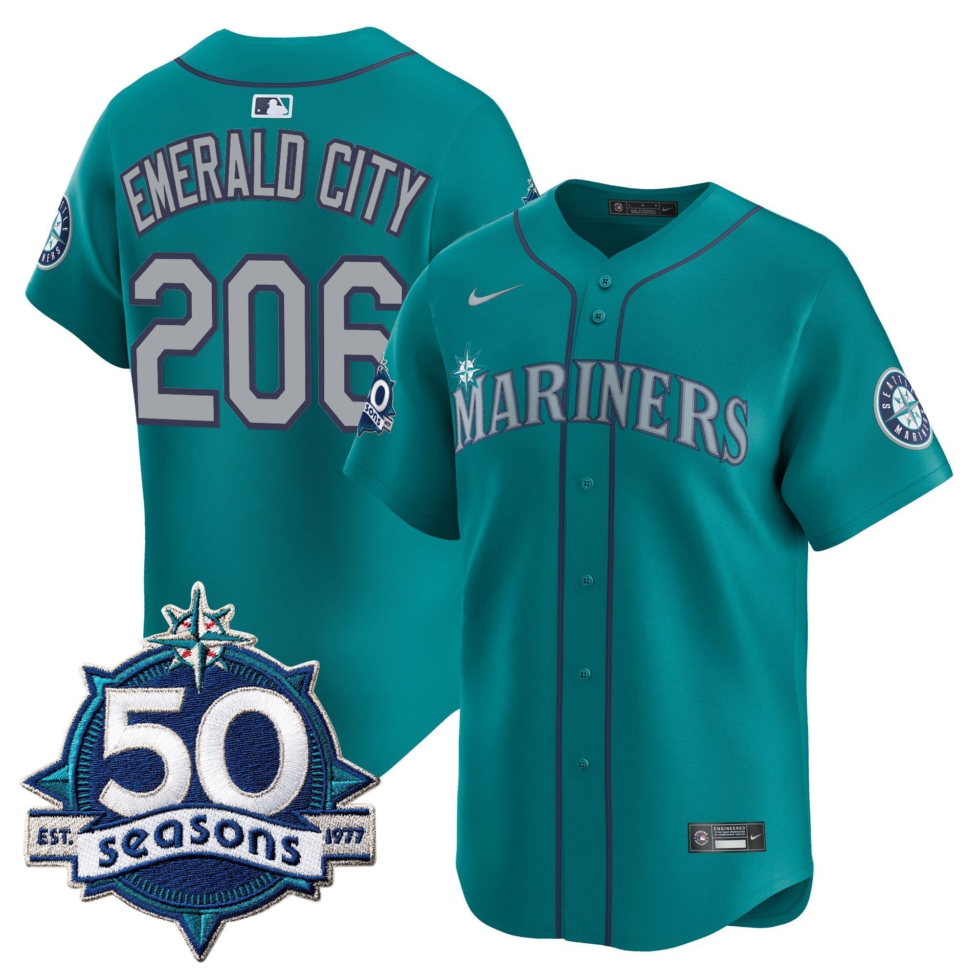 SEA 50 Seasons Patch Vapor Premier Limited Jersey - Stitched