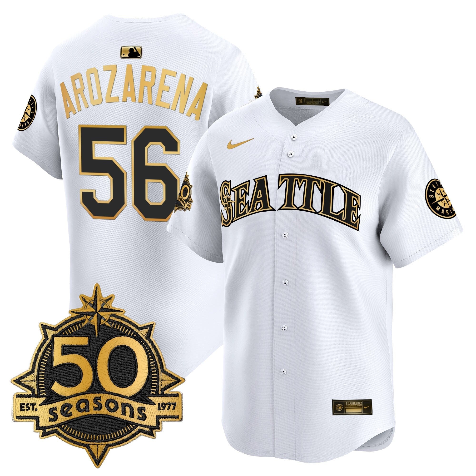 SEA 50 Seasons Patch Vapor Premier Limited Jersey - Stitched