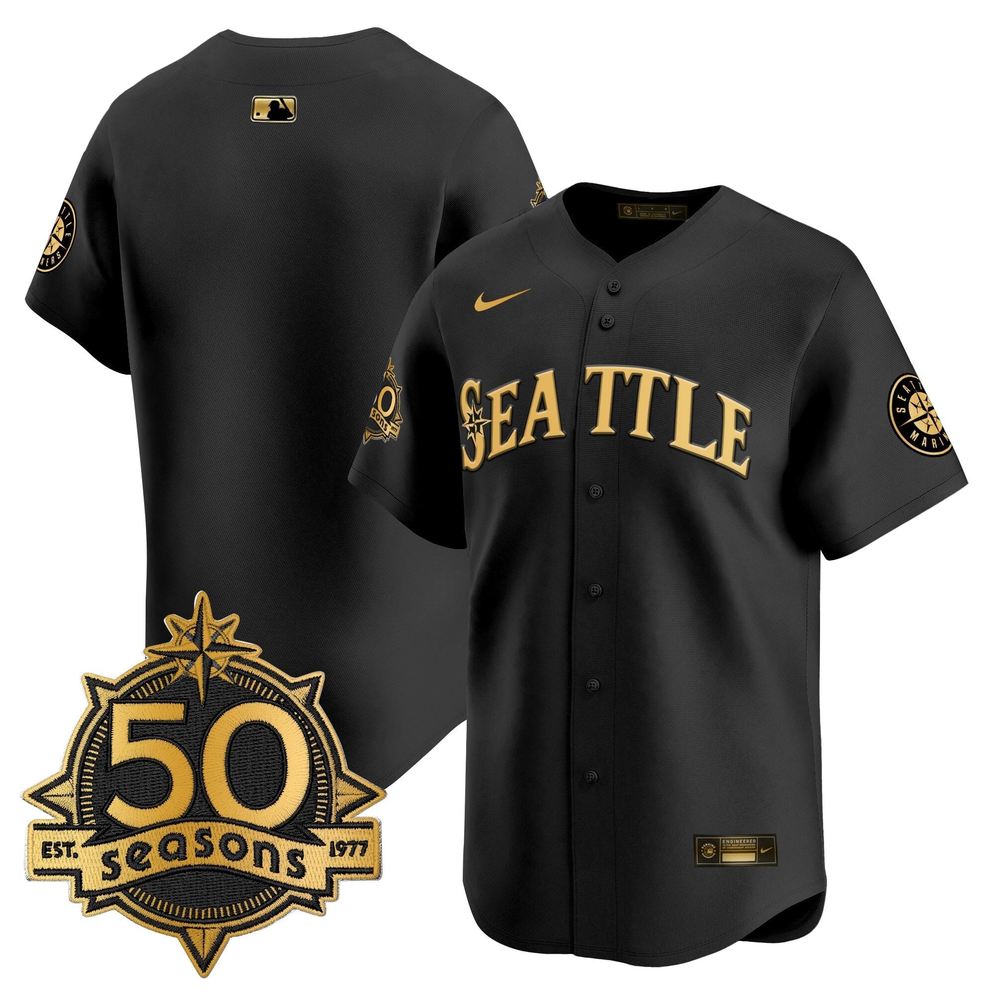 SEA 50 Seasons Patch Vapor Premier Limited Jersey - Stitched
