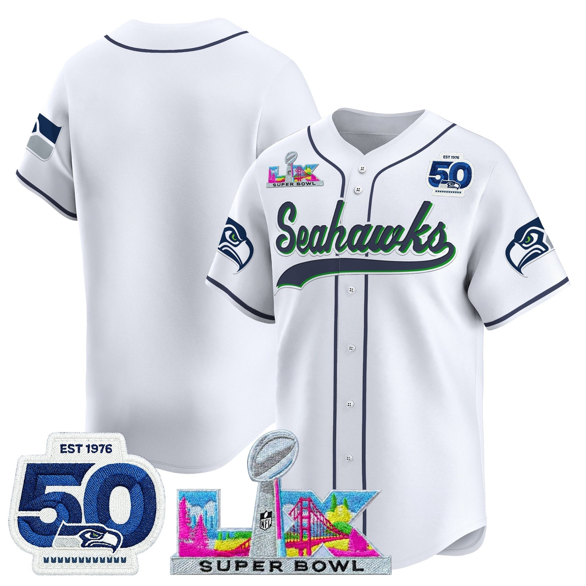 SEA Super Bowl LX Vapor Baseball Jersey - Stitched