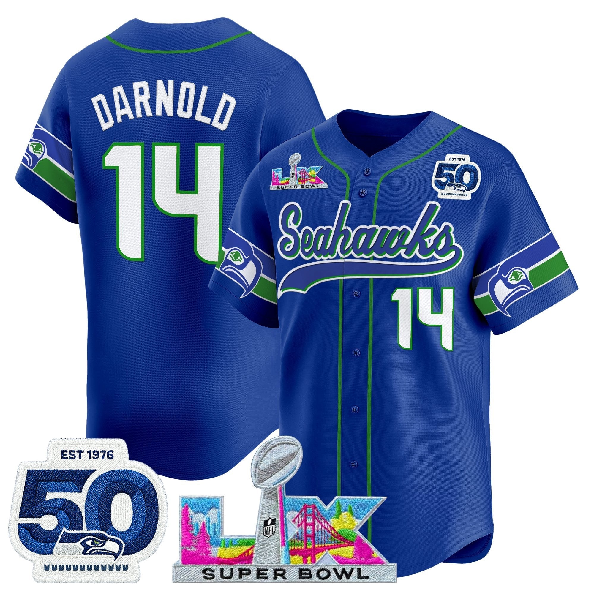 SEA Super Bowl LX Vapor Baseball Jersey - Stitched