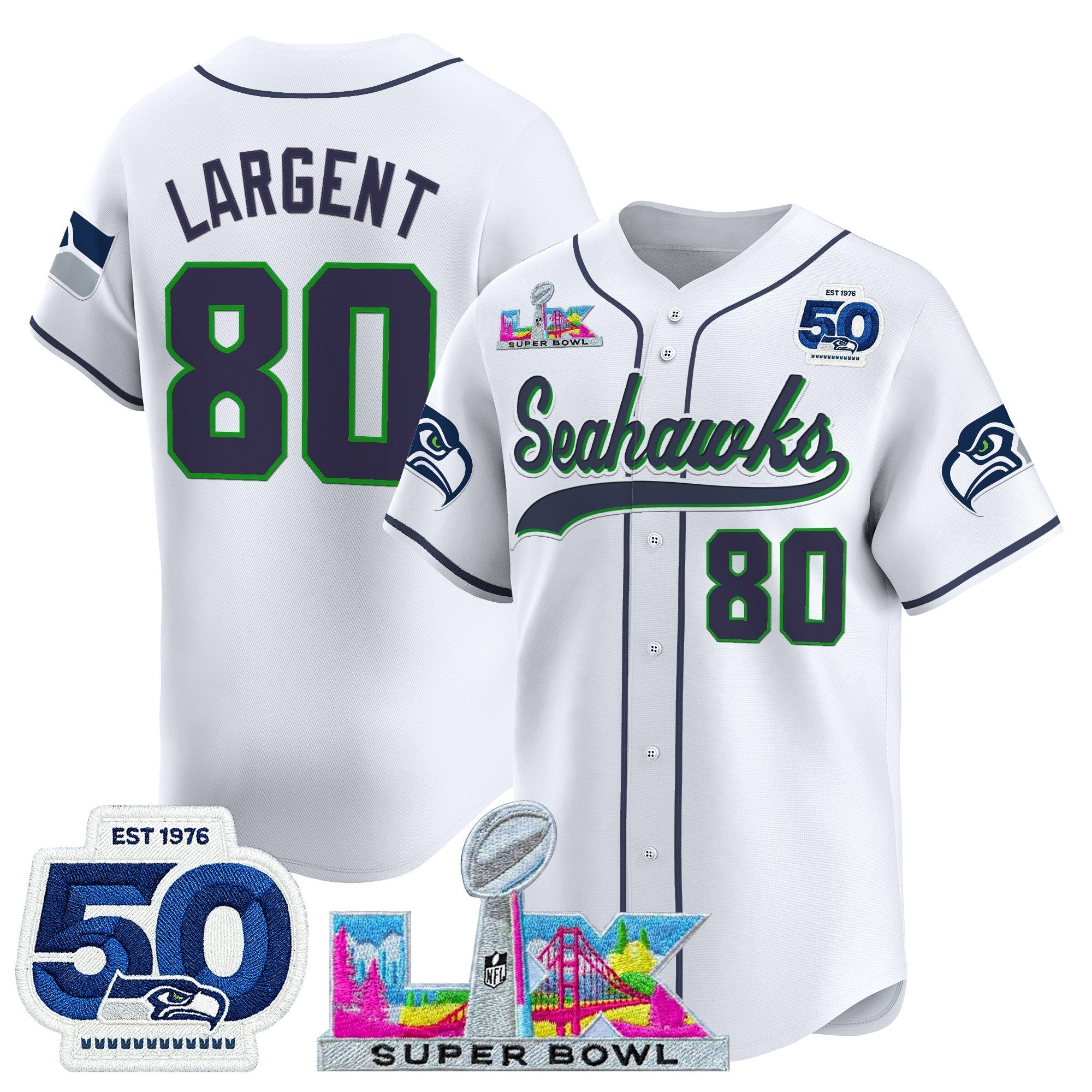 SEA Super Bowl LX Vapor Baseball Jersey - Stitched