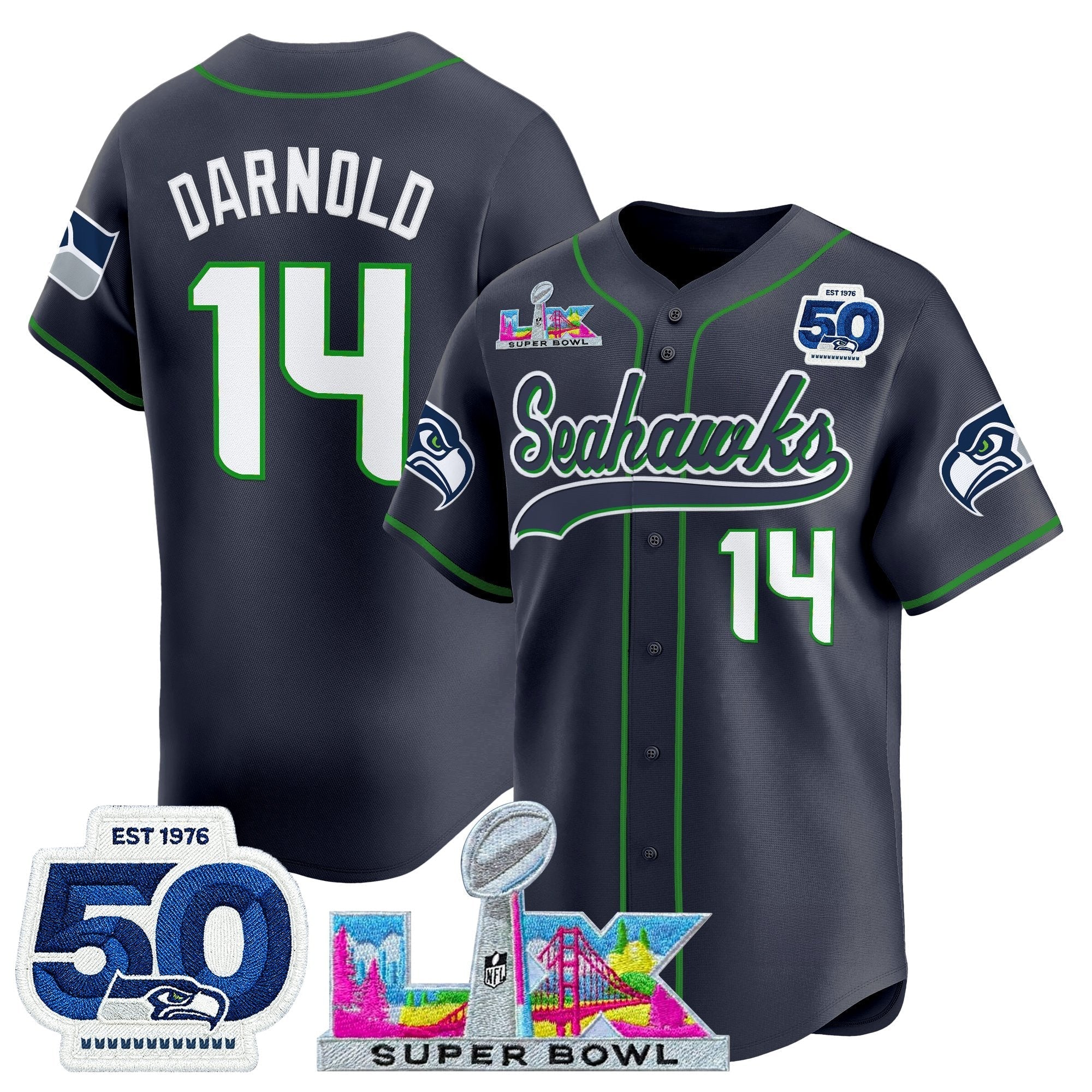 SEA Super Bowl LX Vapor Baseball Jersey - Stitched