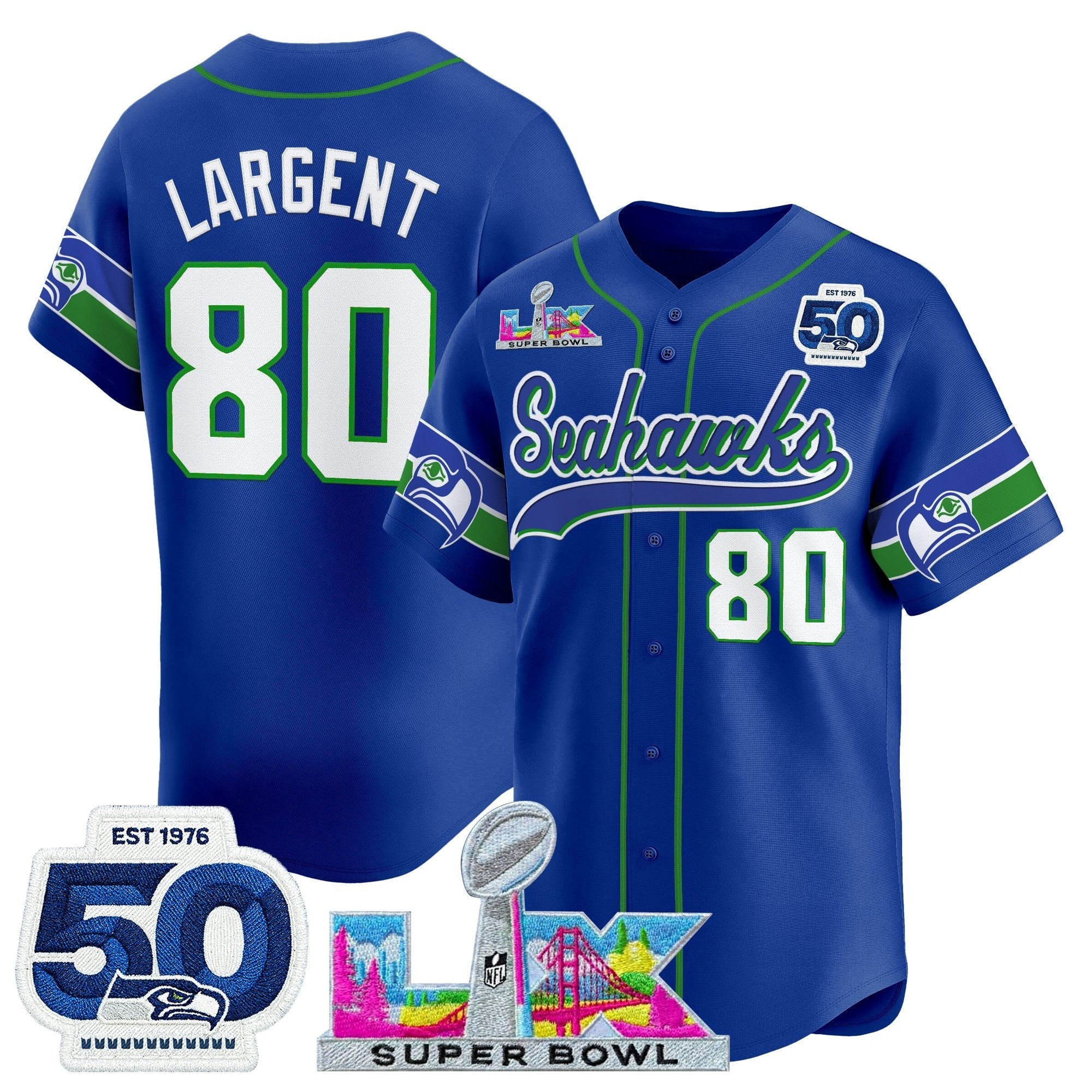 SEA Super Bowl LX Vapor Baseball Jersey - Stitched