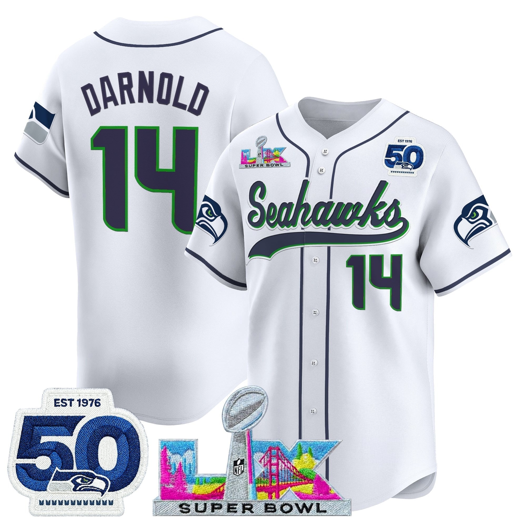 SEA Super Bowl LX Vapor Baseball Jersey - Stitched