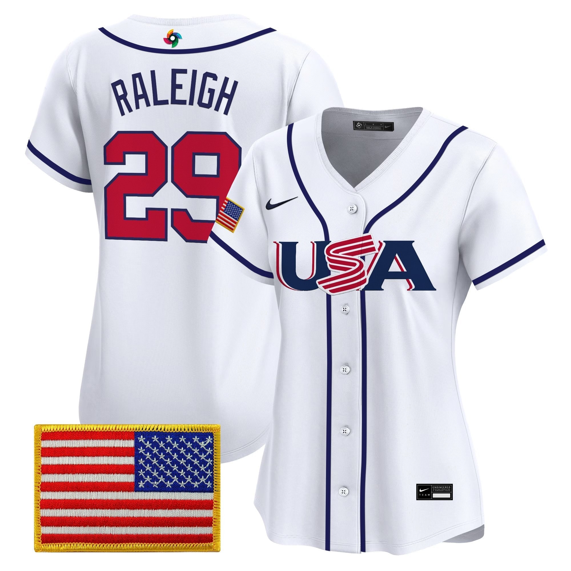 Women's Team USA World Baseball Classic Vapor Premier Jersey - 2026 Roster (Projected Number) - Stitched