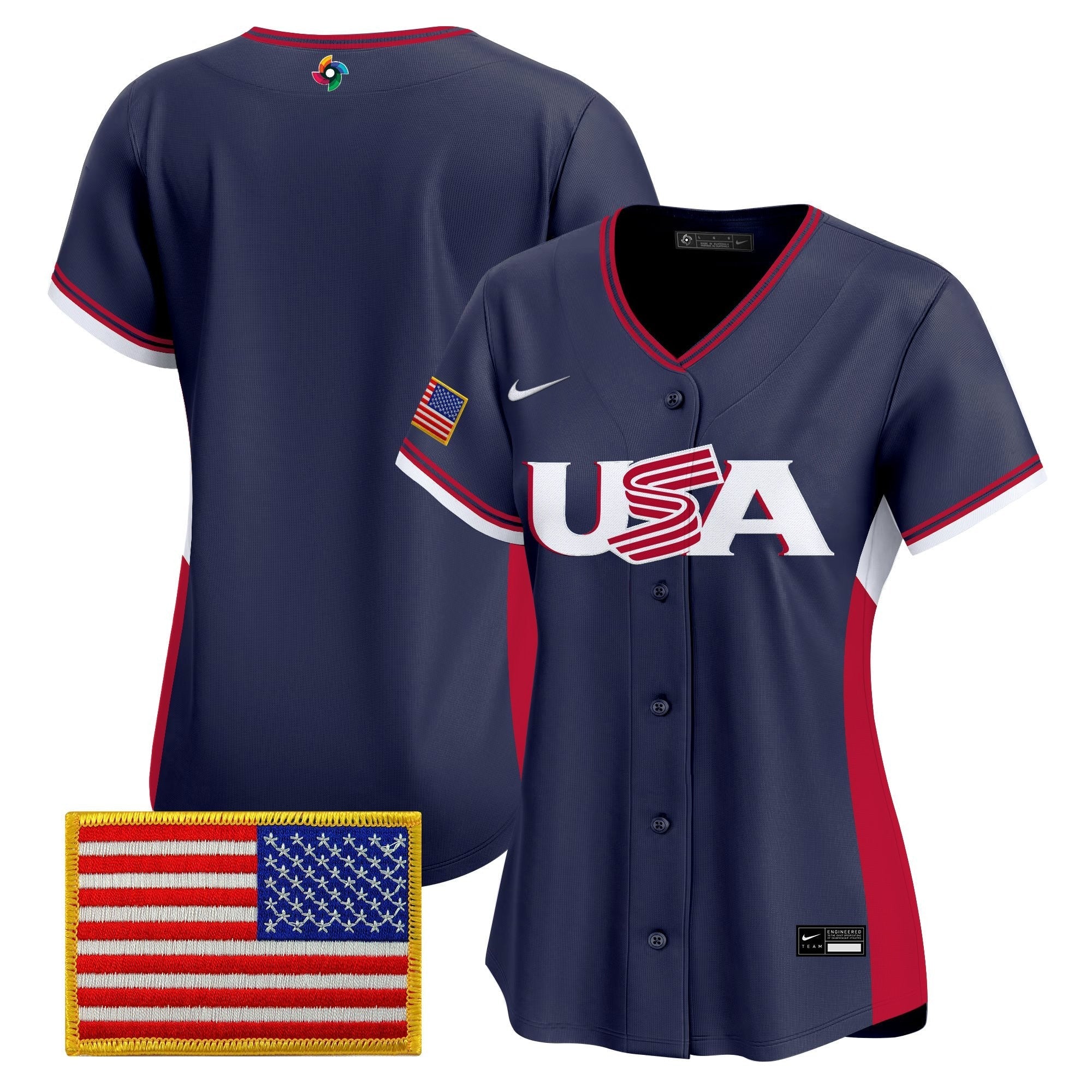 Women's Team USA World Baseball Classic Vapor Premier Jersey - 2026 Roster (Projected Number) - Stitched