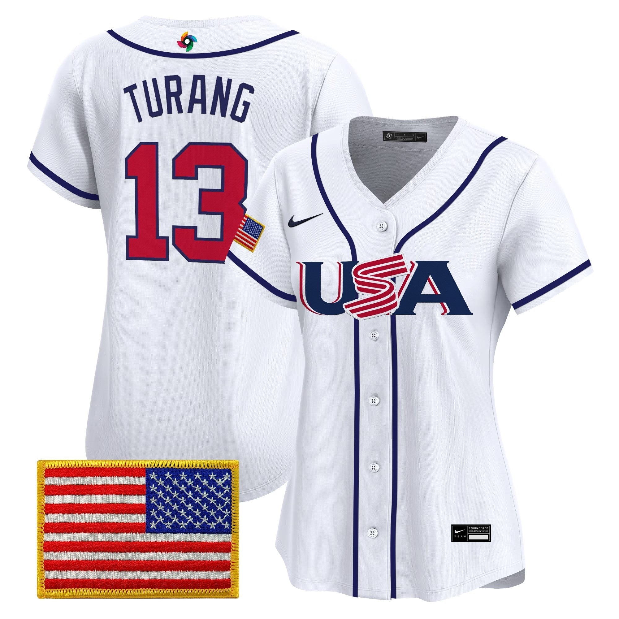Women's Team USA World Baseball Classic Vapor Premier Jersey - 2026 Roster (Projected Number) - Stitched