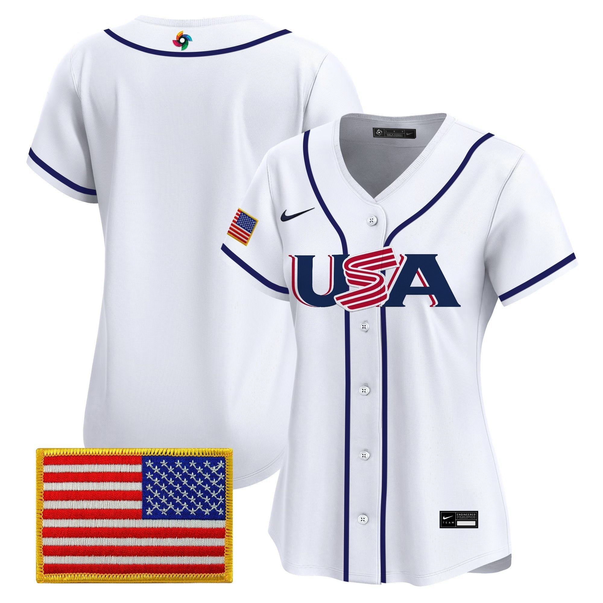 Women's Team USA World Baseball Classic Vapor Premier Jersey - 2026 Roster (Projected Number) - Stitched