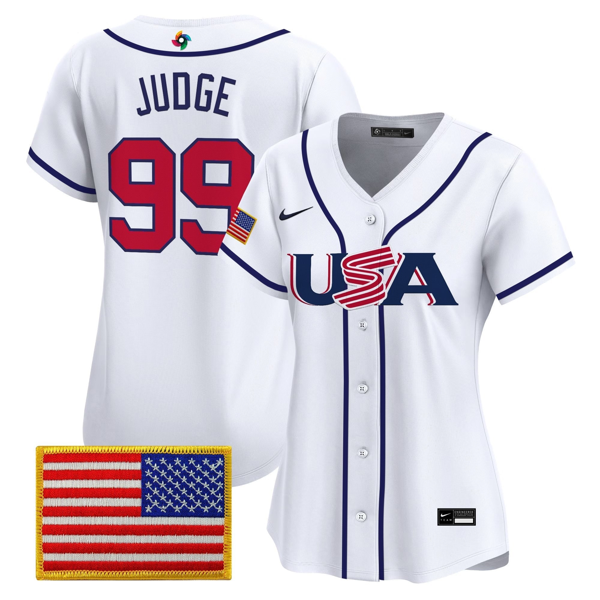 Women's Team USA World Baseball Classic Vapor Premier Jersey - 2026 Roster (Projected Number) - Stitched