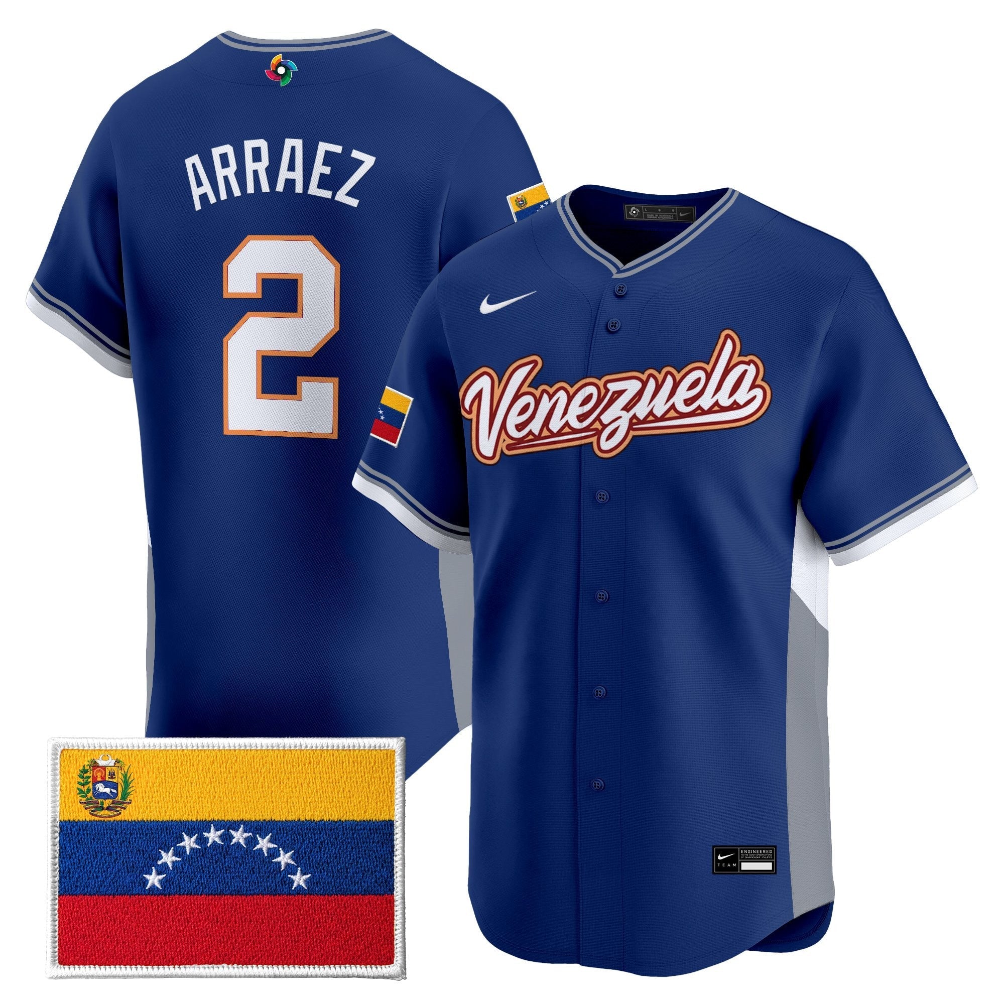 Team Venezuela World Baseball Classic Vapor Premier Jersey - 2026 Roster - Stitched