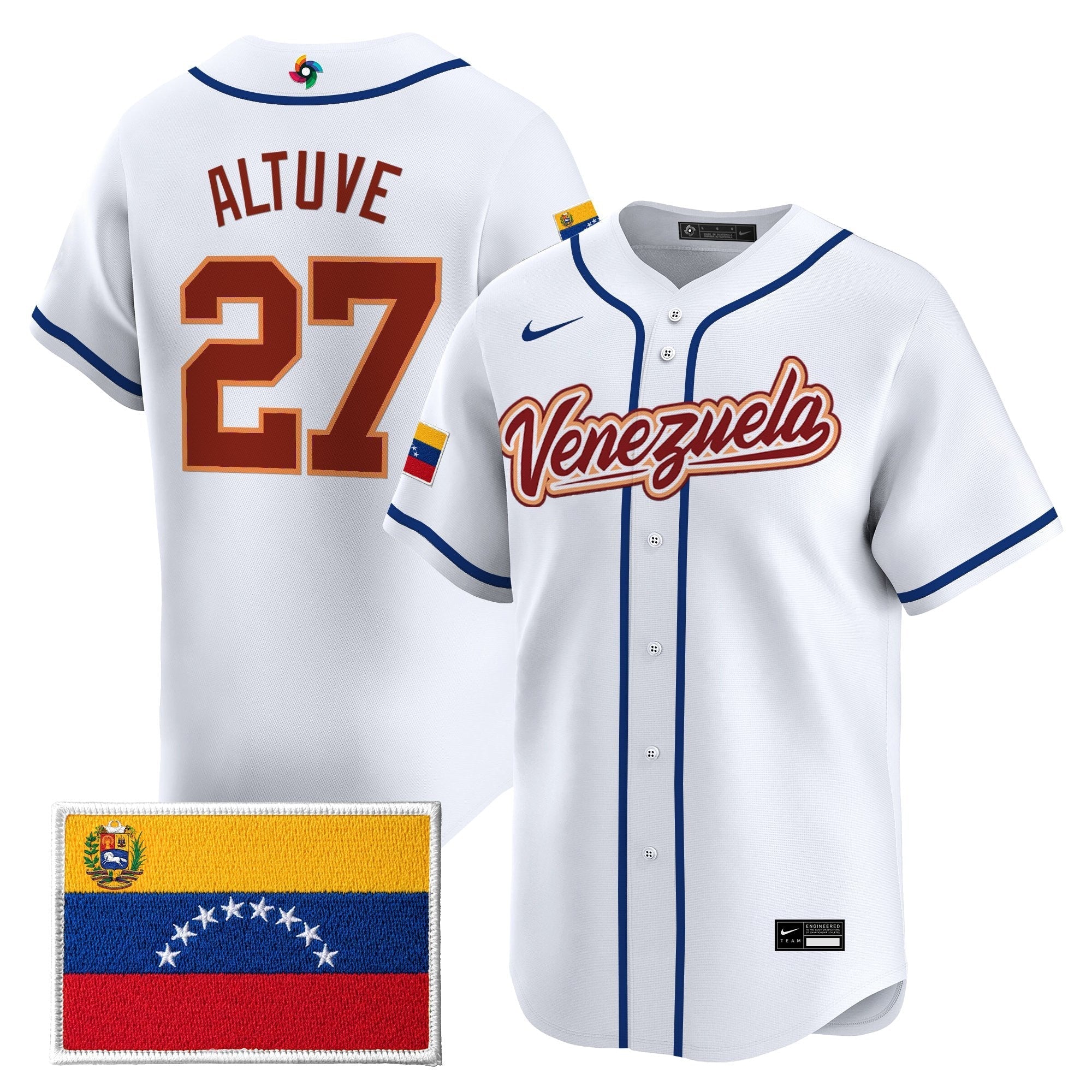 Team Venezuela World Baseball Classic Vapor Premier Jersey - 2026 Roster - Stitched