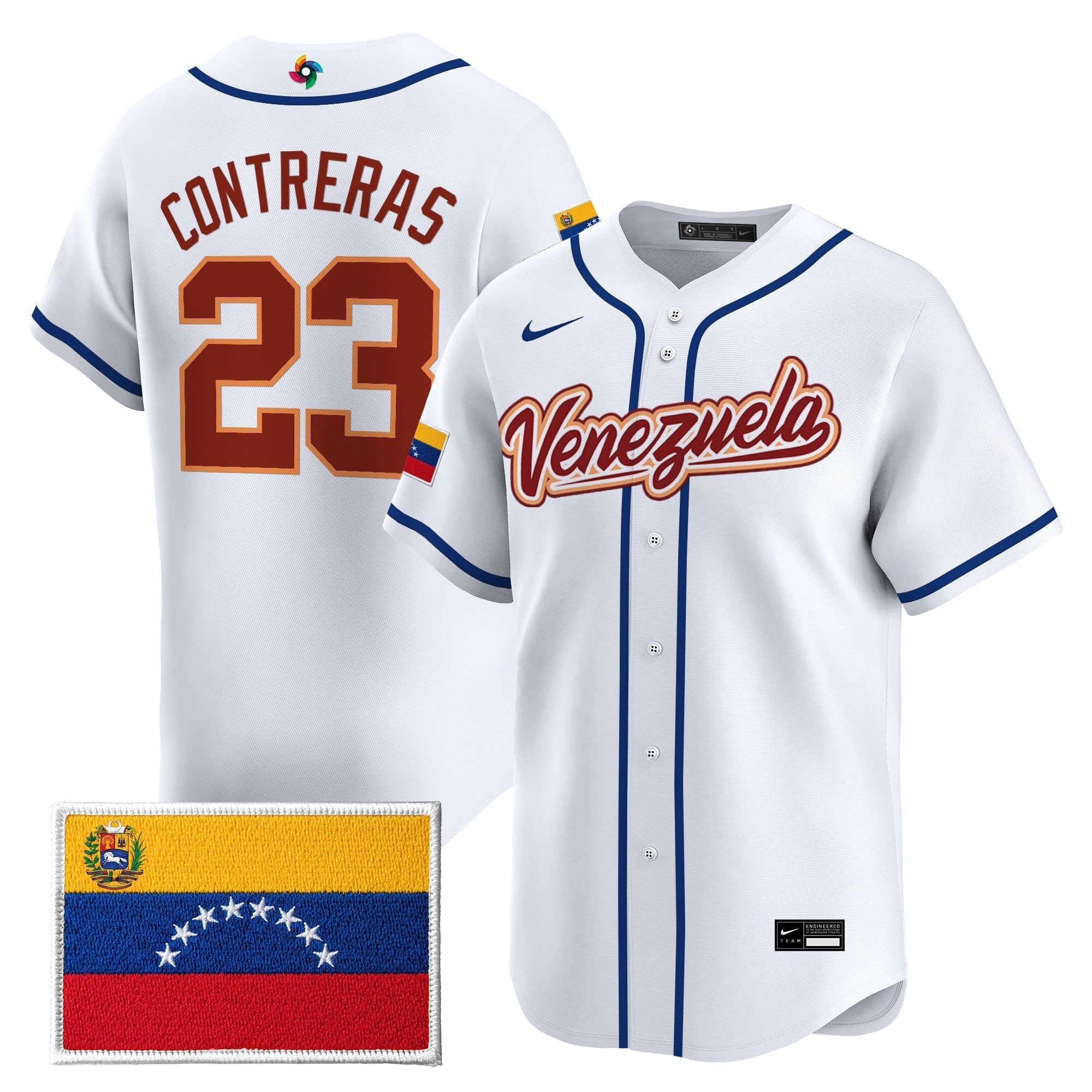 Team Venezuela World Baseball Classic Vapor Premier Jersey - 2026 Roster - Stitched