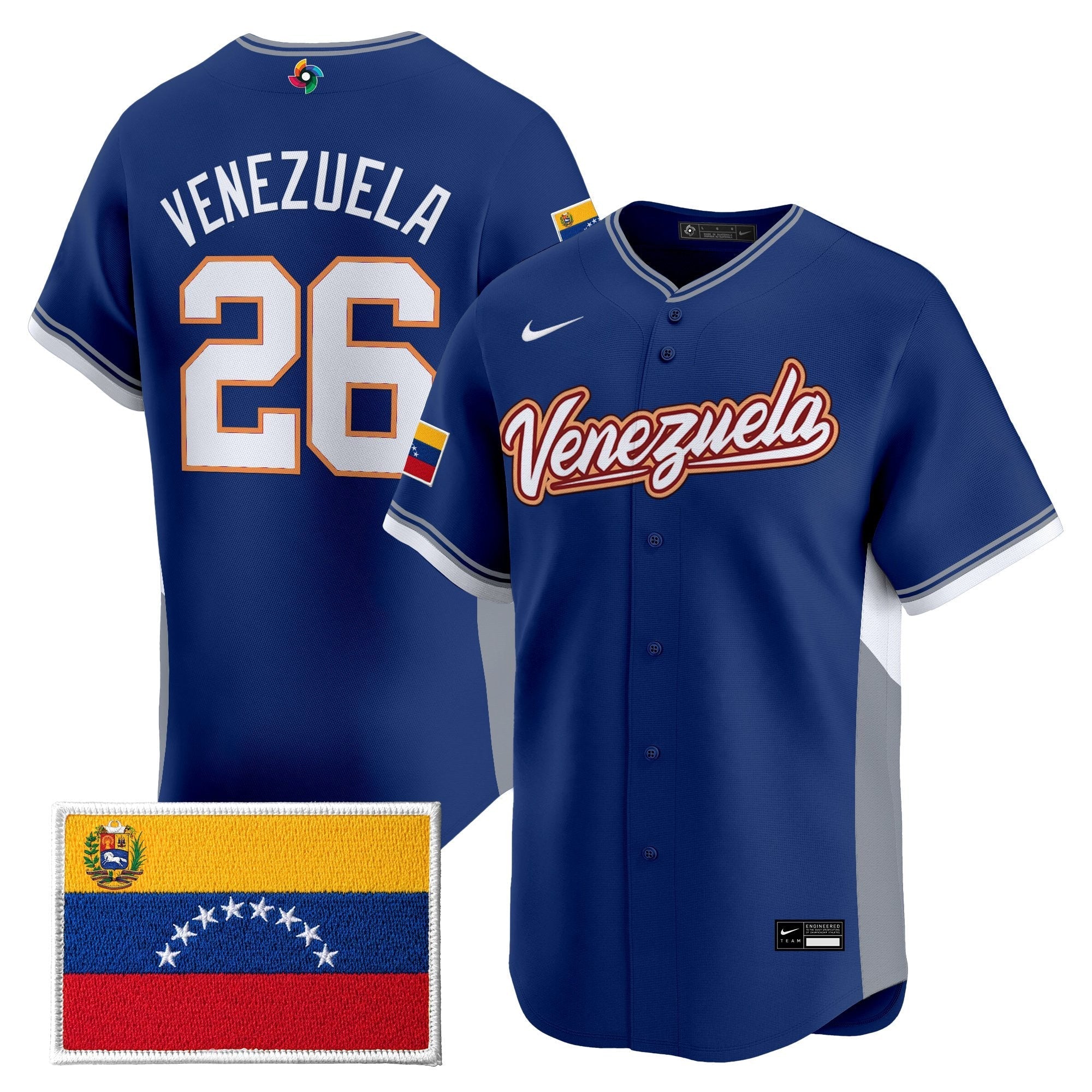 Team Venezuela World Baseball Classic Vapor Premier Jersey - 2026 Roster - Stitched